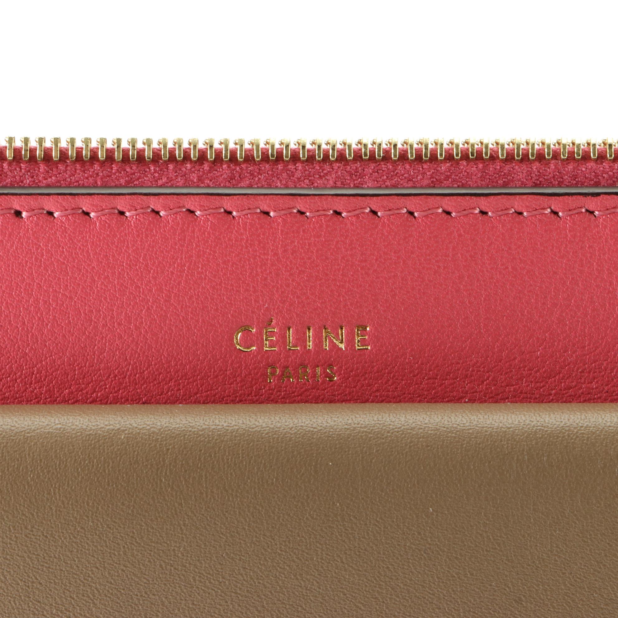 Céline Pocket Clutch on Chain in Tricolor Calfskin Leather