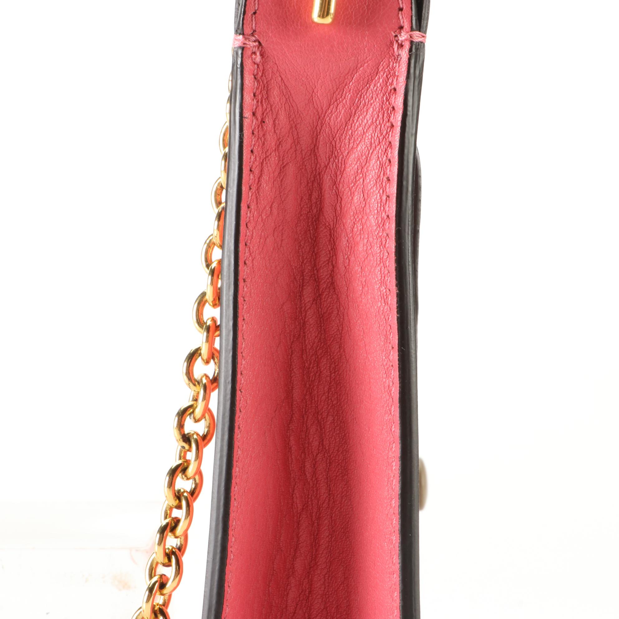 Céline Pocket Clutch on Chain in Tricolor Calfskin Leather