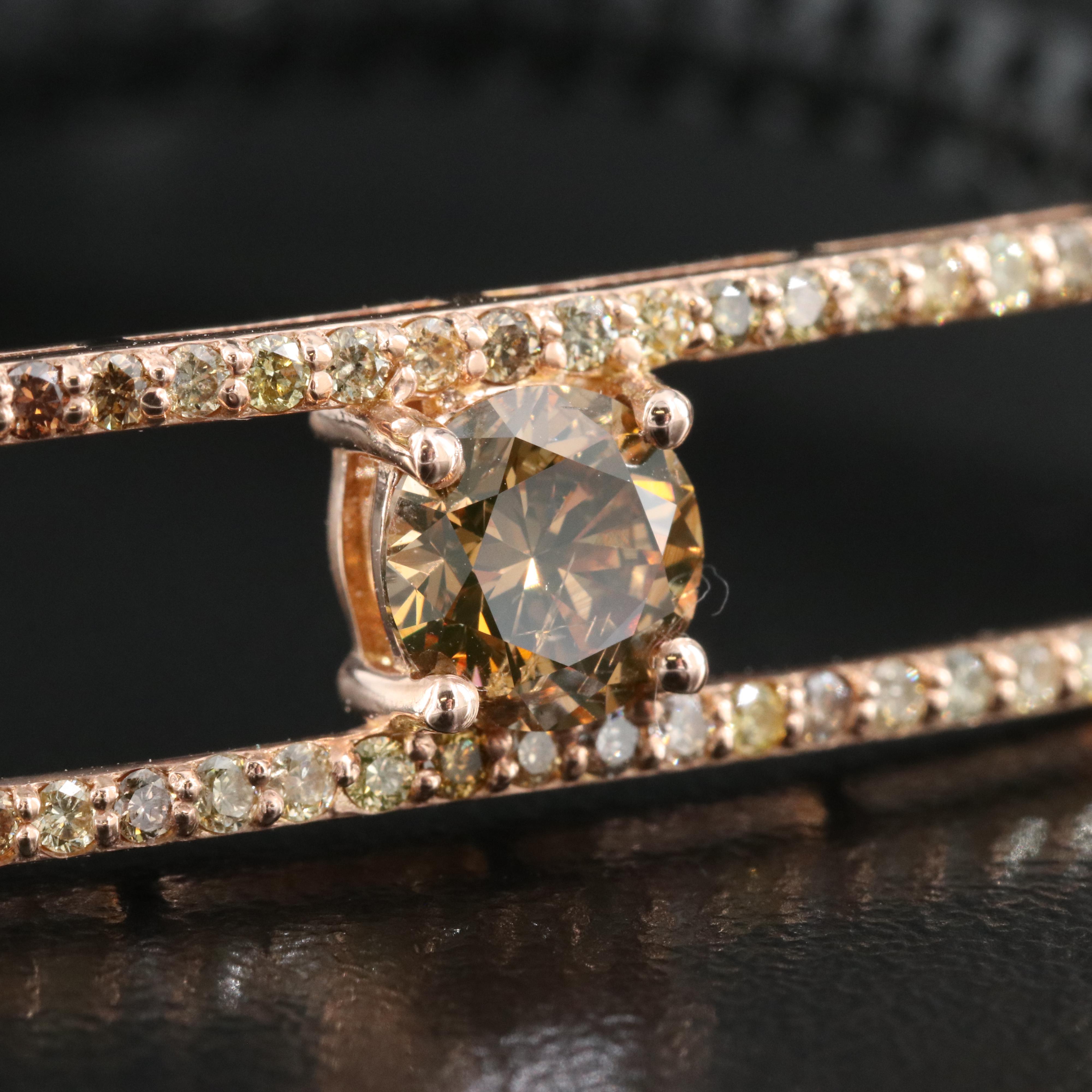 14K Rose Gold 1.69 CTW Diamond Bracelet with White Gold Accents