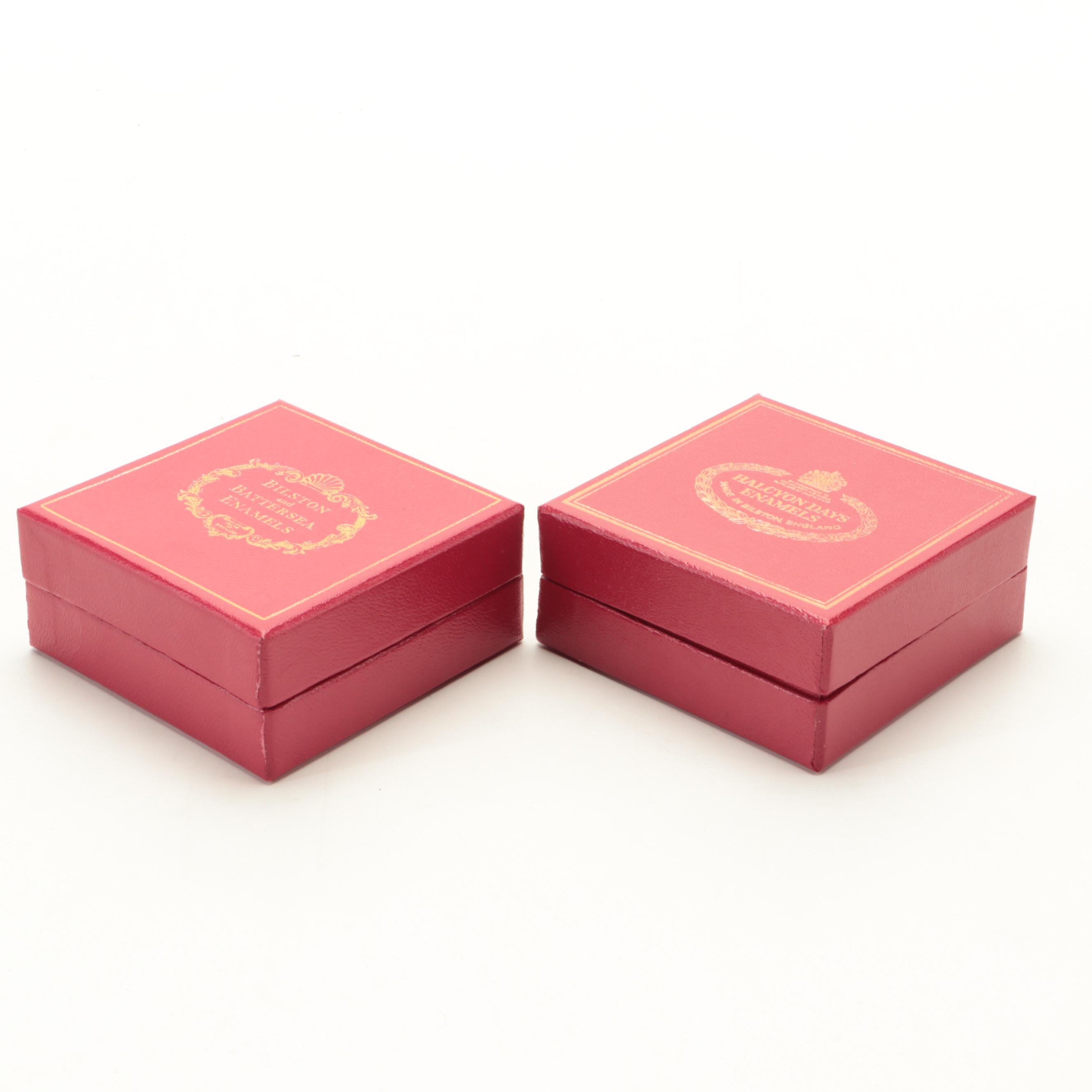 Halcyon Days "Waiting for the Postman" Christmas and More Enameled Boxes