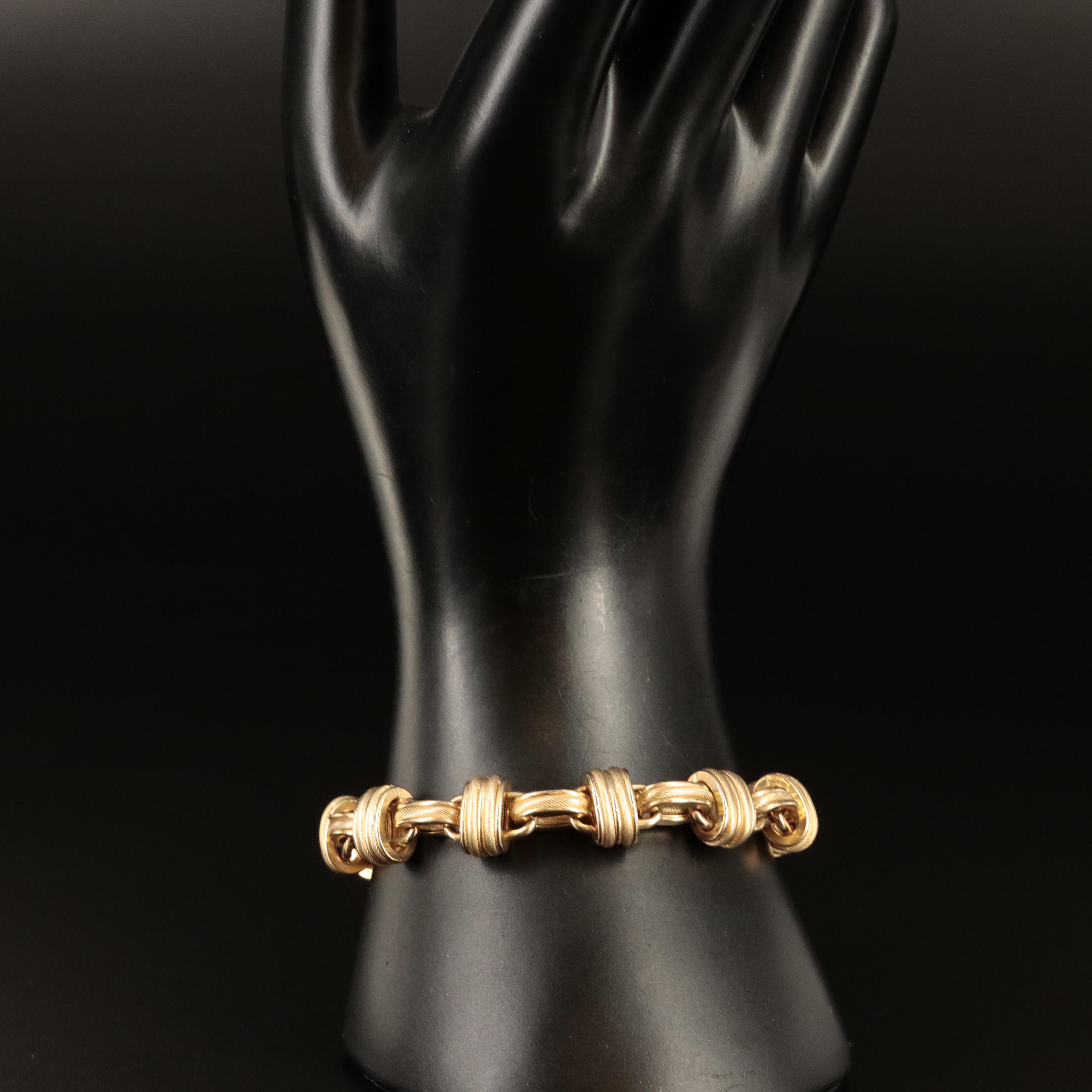 Italian 14K Fancy Link Chain Bracelet