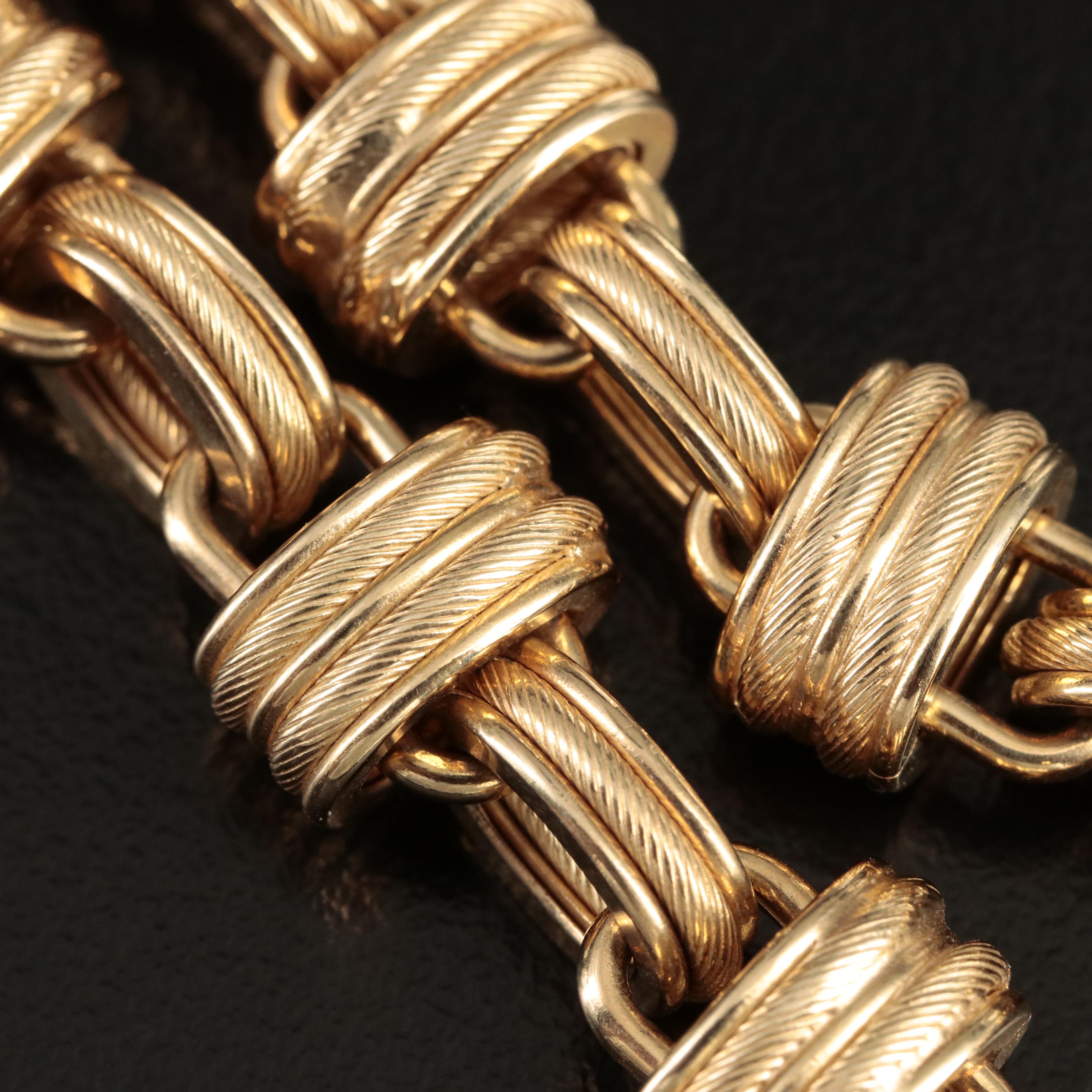 Italian 14K Fancy Link Chain Bracelet