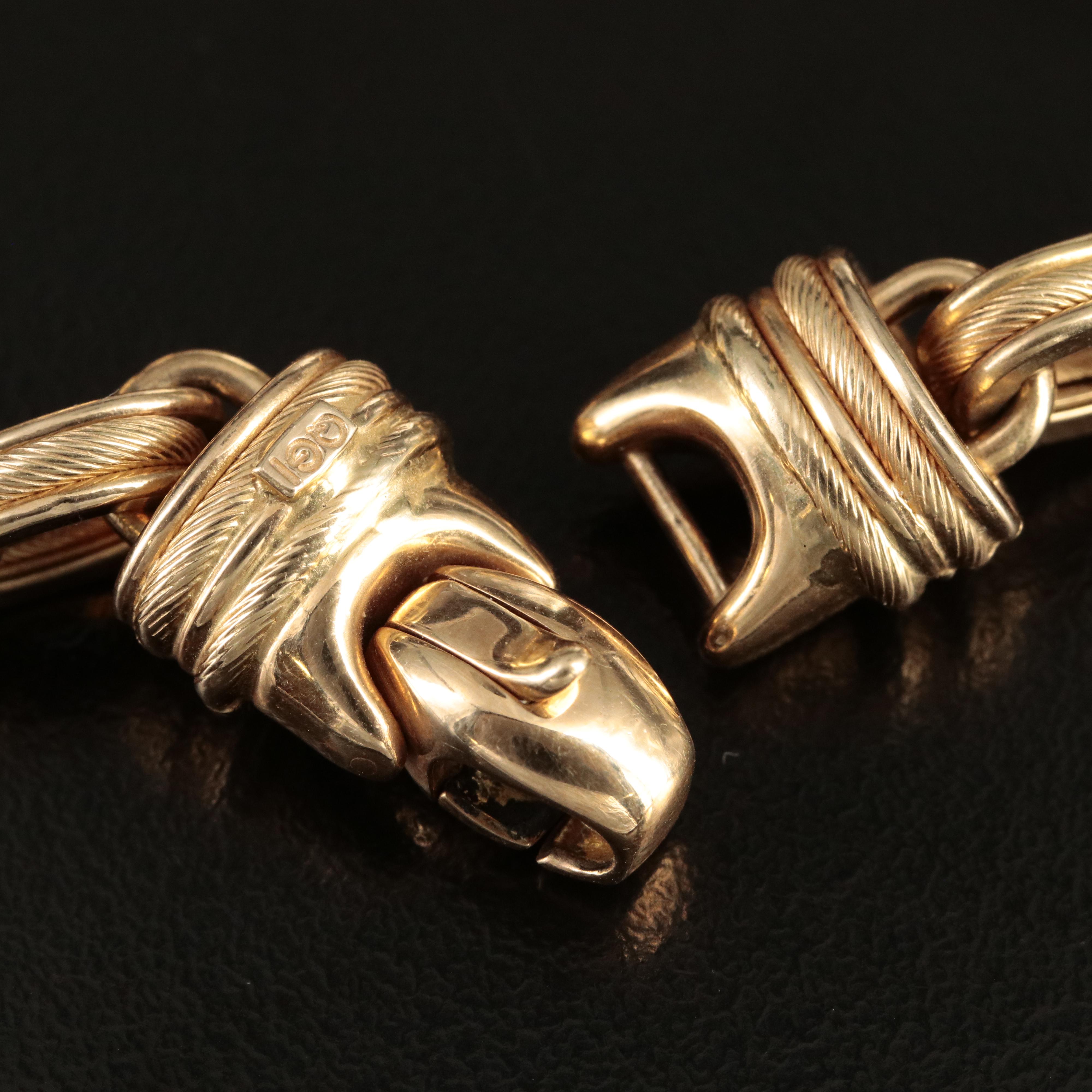 Italian 14K Fancy Link Chain Bracelet