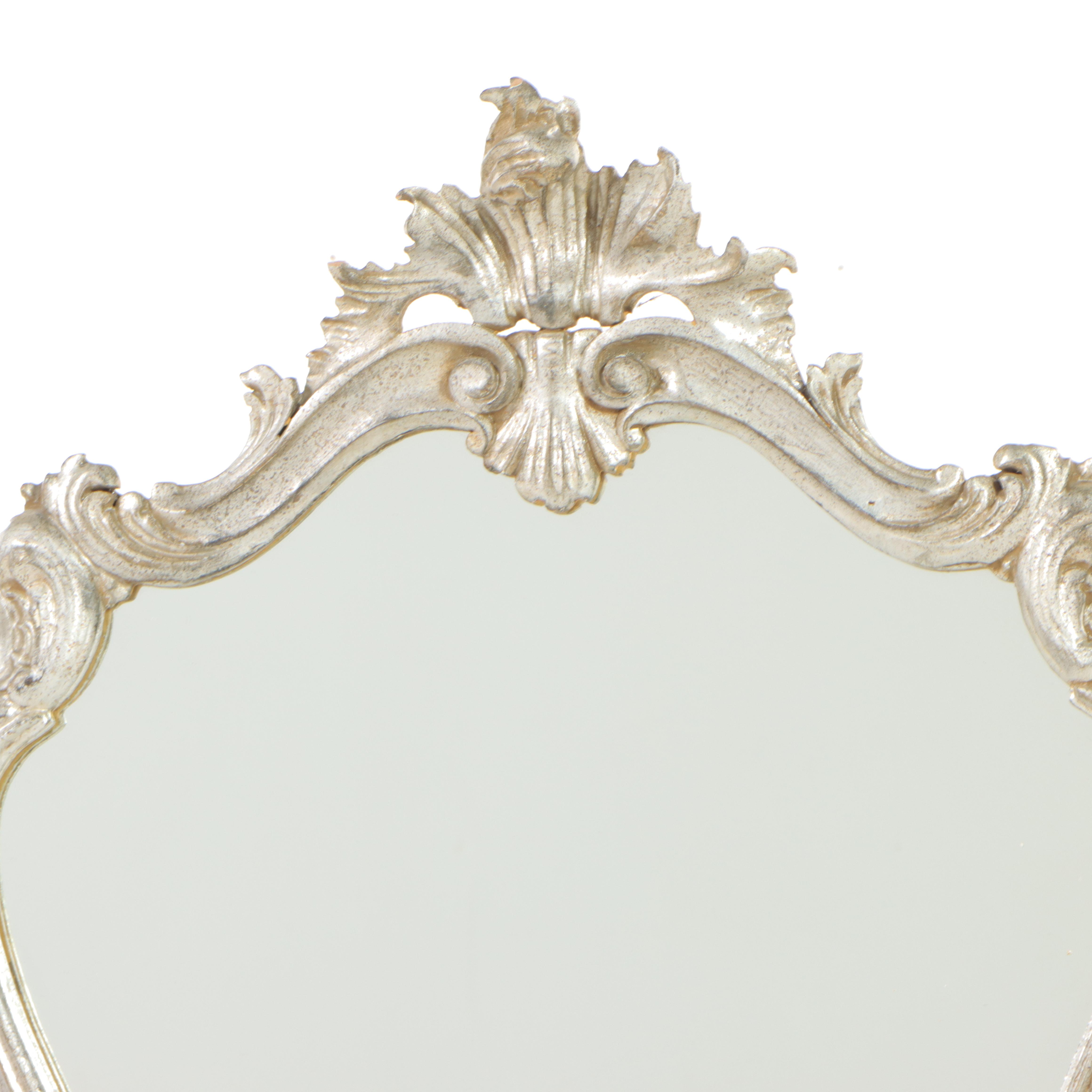 Florentia Silver-Painted Rococo Style Wall Mirror