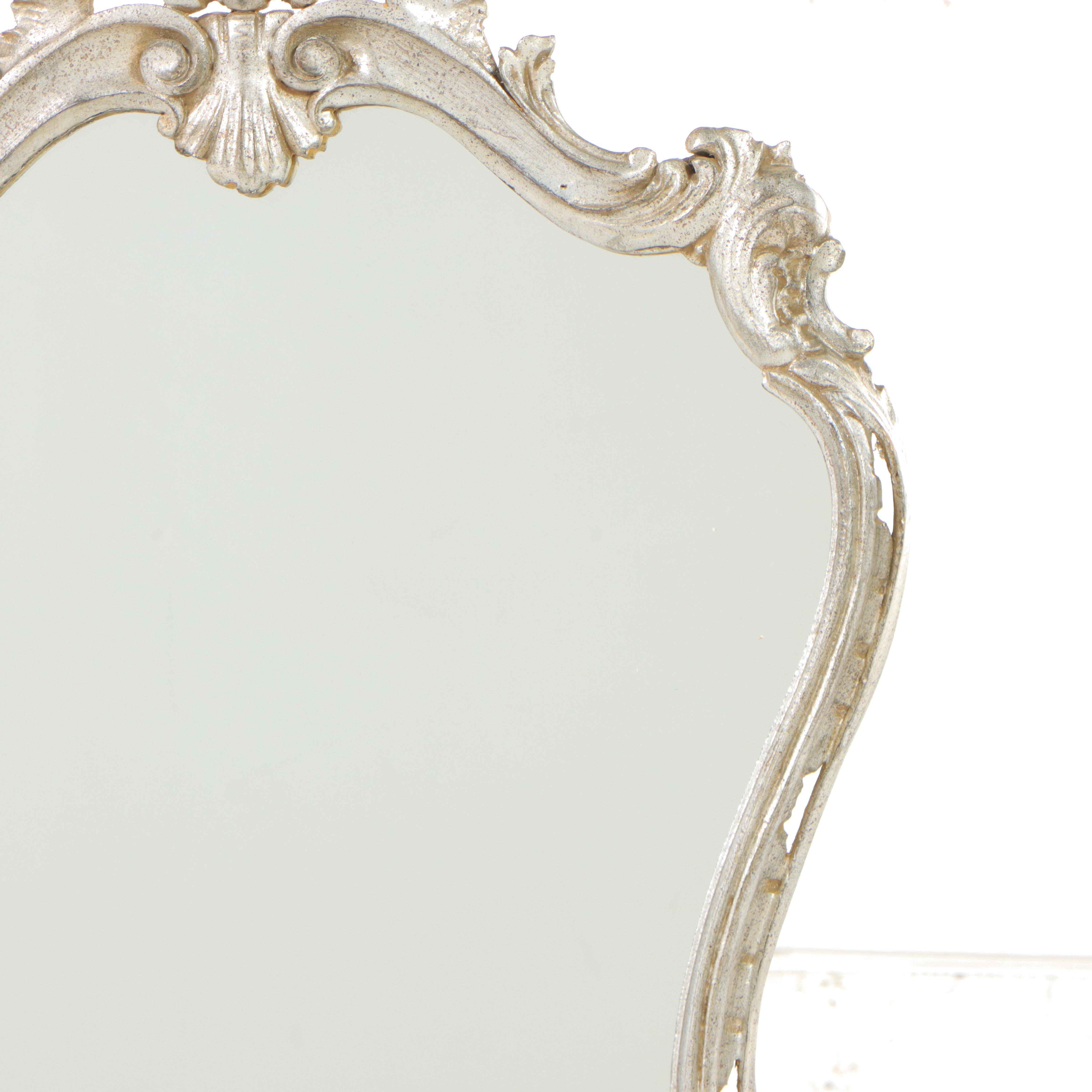 Florentia Silver-Painted Rococo Style Wall Mirror