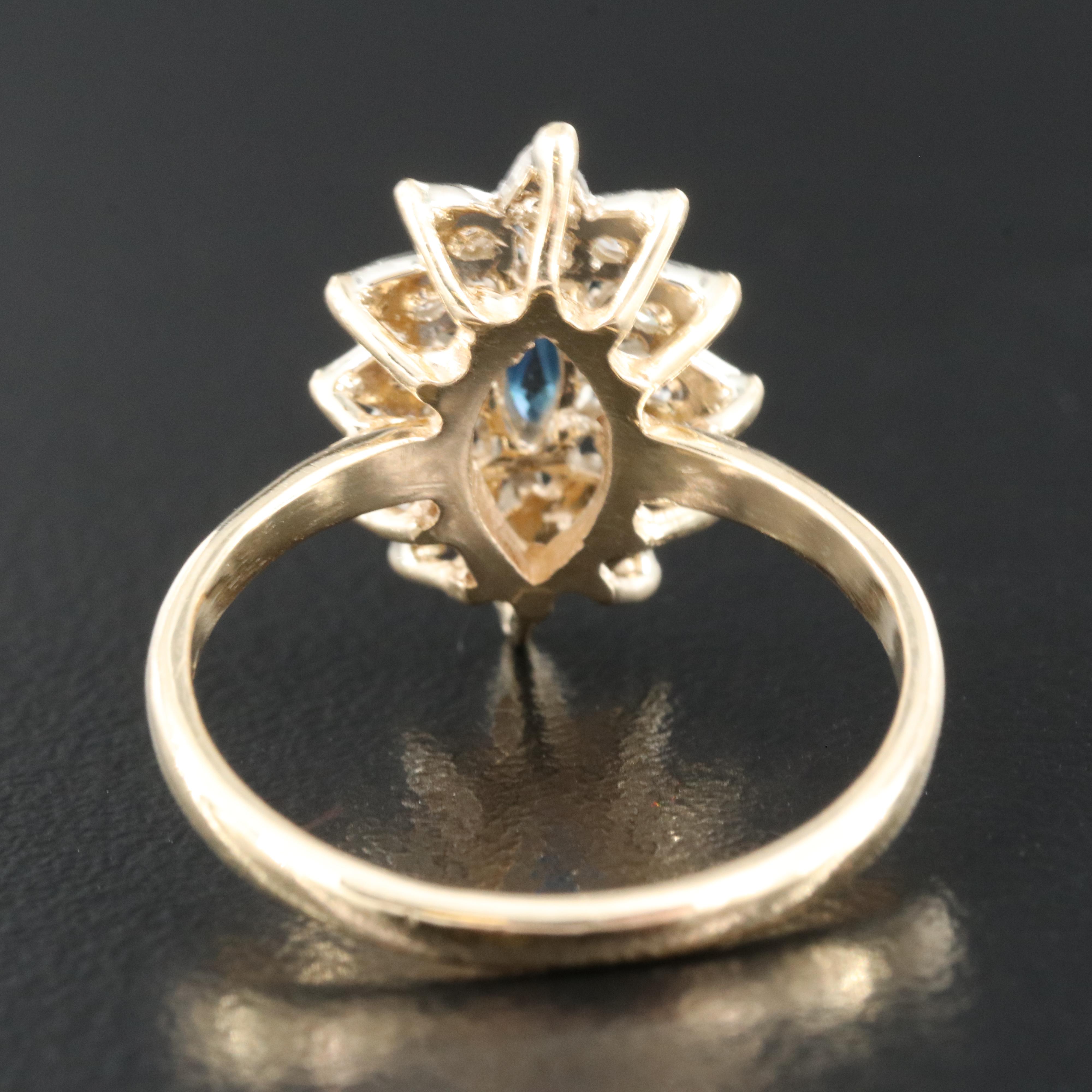 14K Sapphire and Diamond Ring