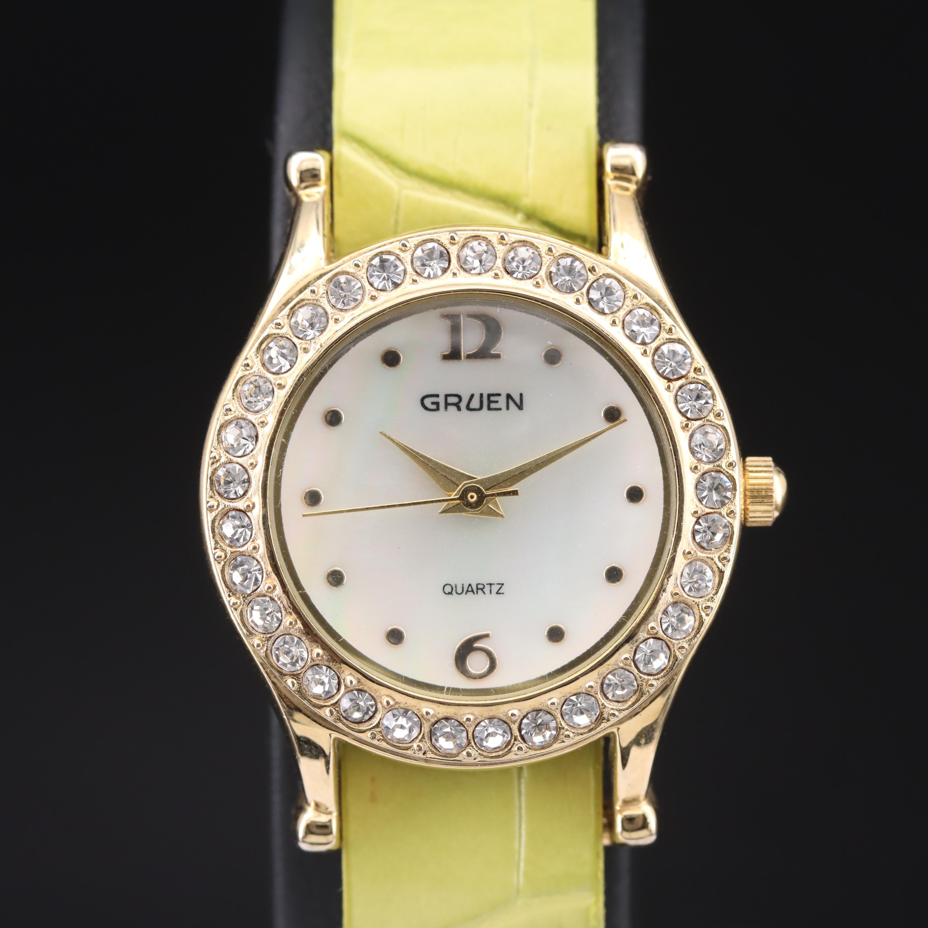 Gruen Watch with Interchangeable Bezels and Bands