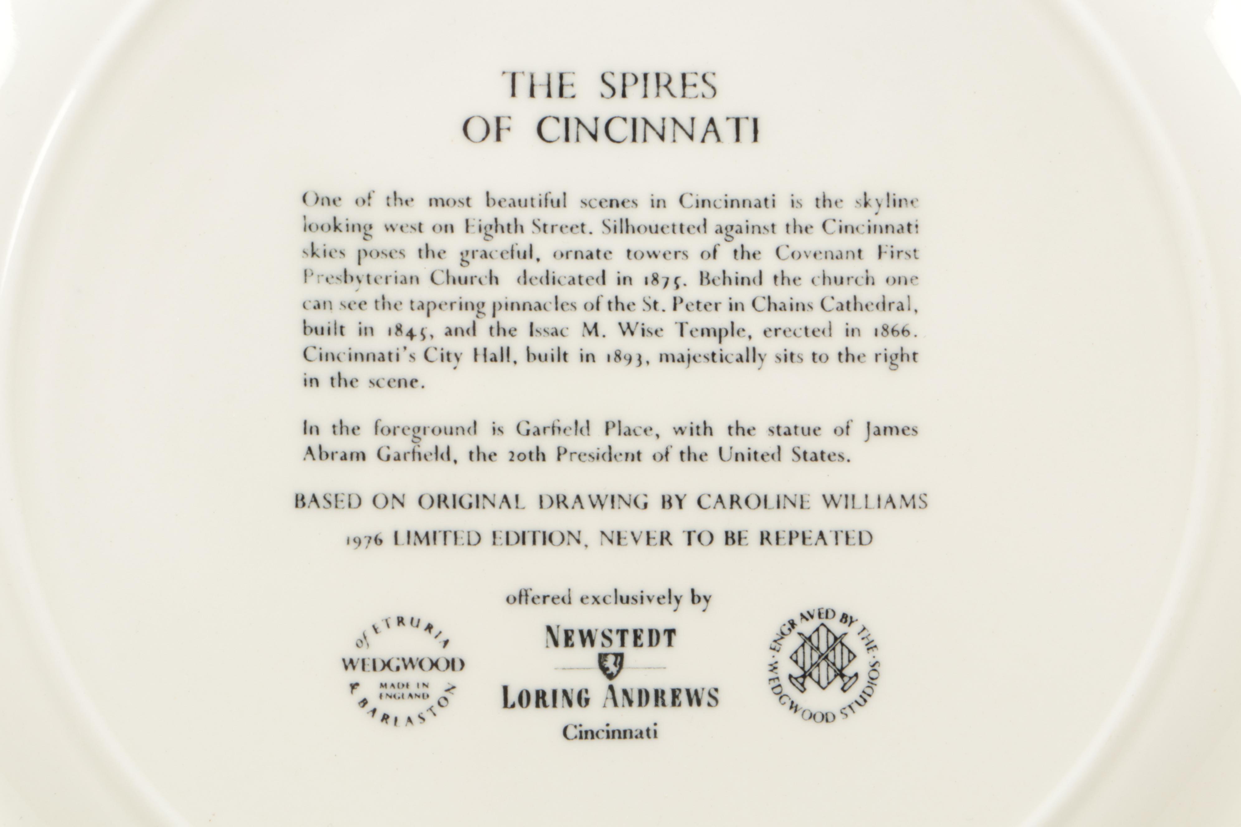 Caroline Williams for Wedgwood "Scenes of Cincinnati" Collector Plates