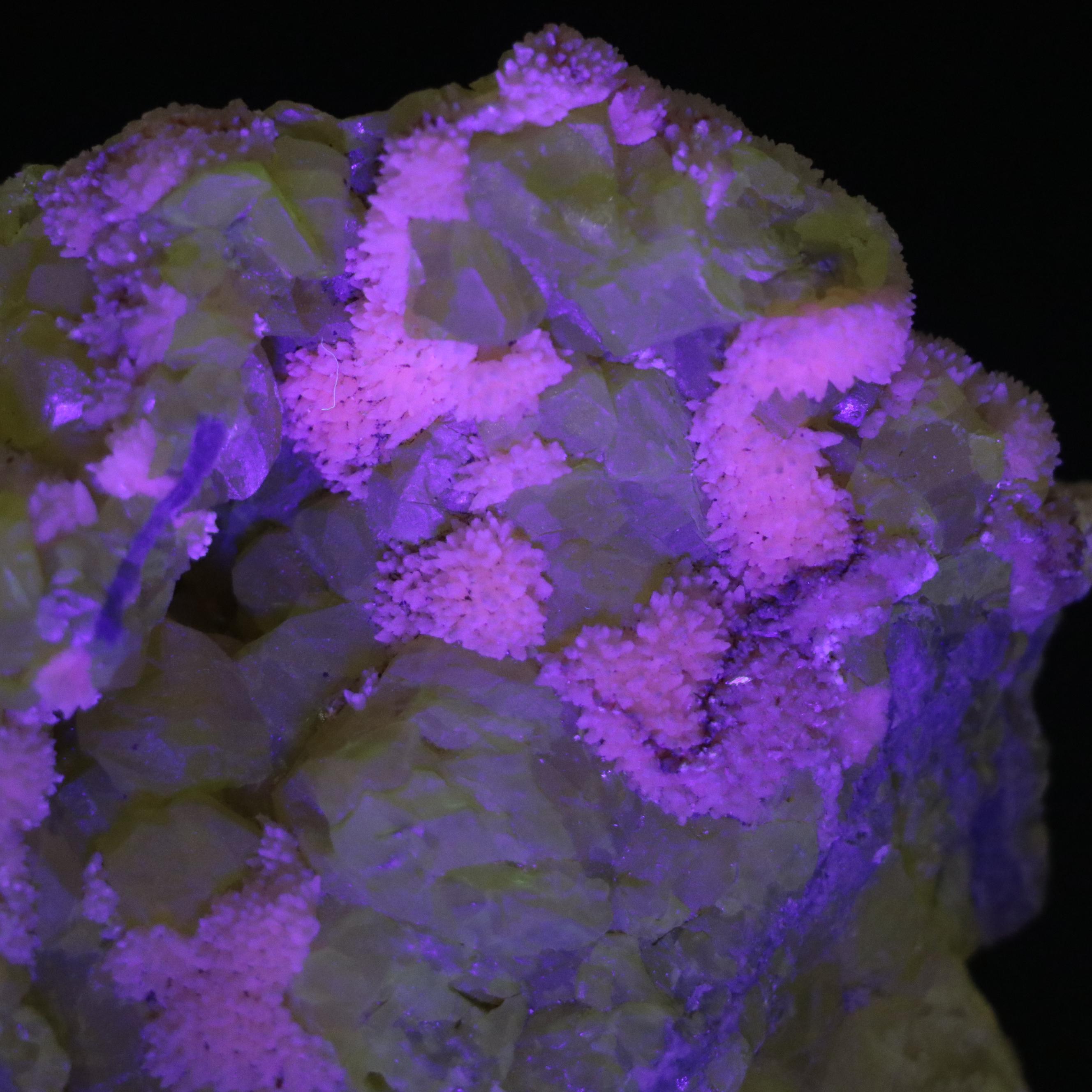 Raw Sulphur, Calcite and Prehnite Mineral Specimens