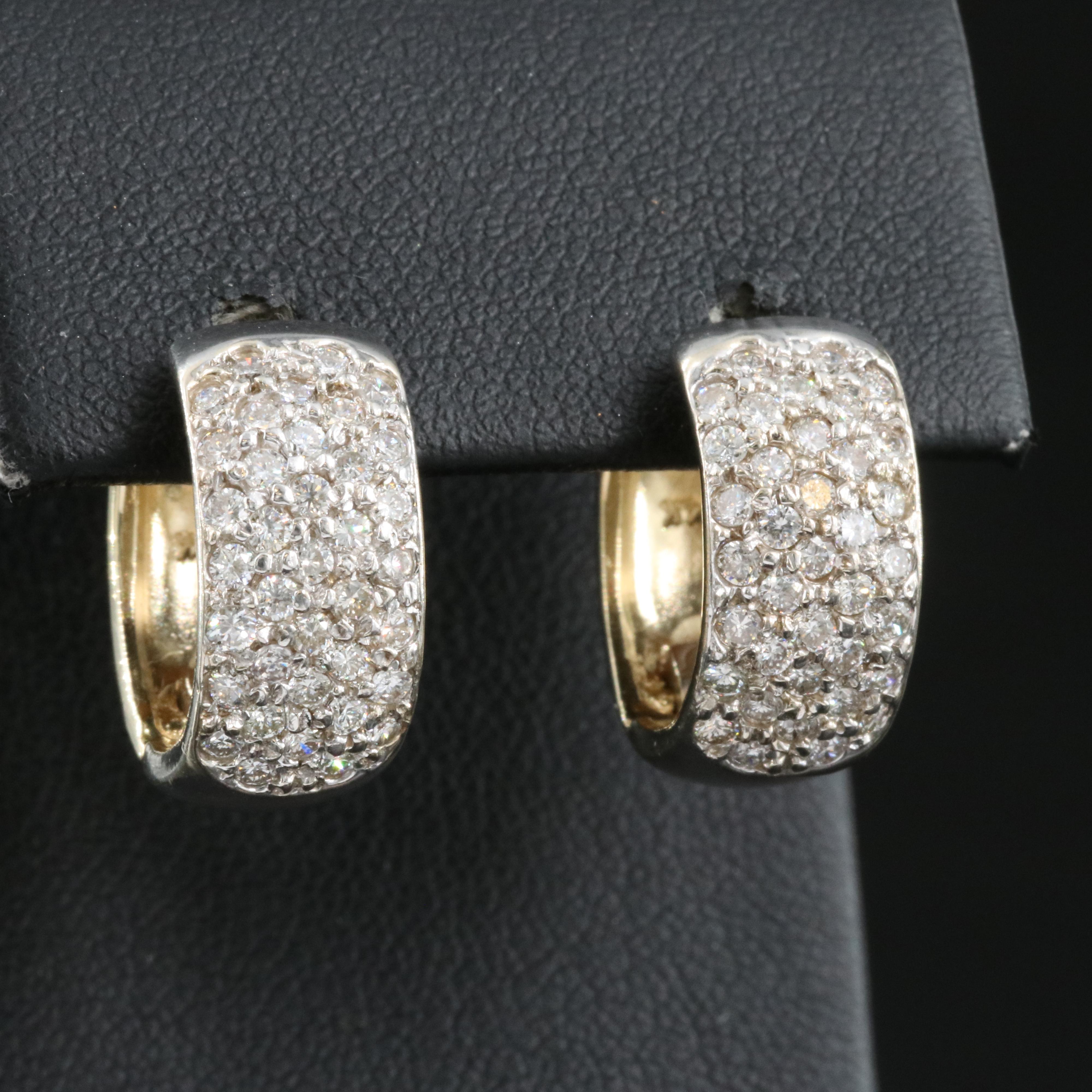 14K 1.48 CTW Diamond Huggie Earrings