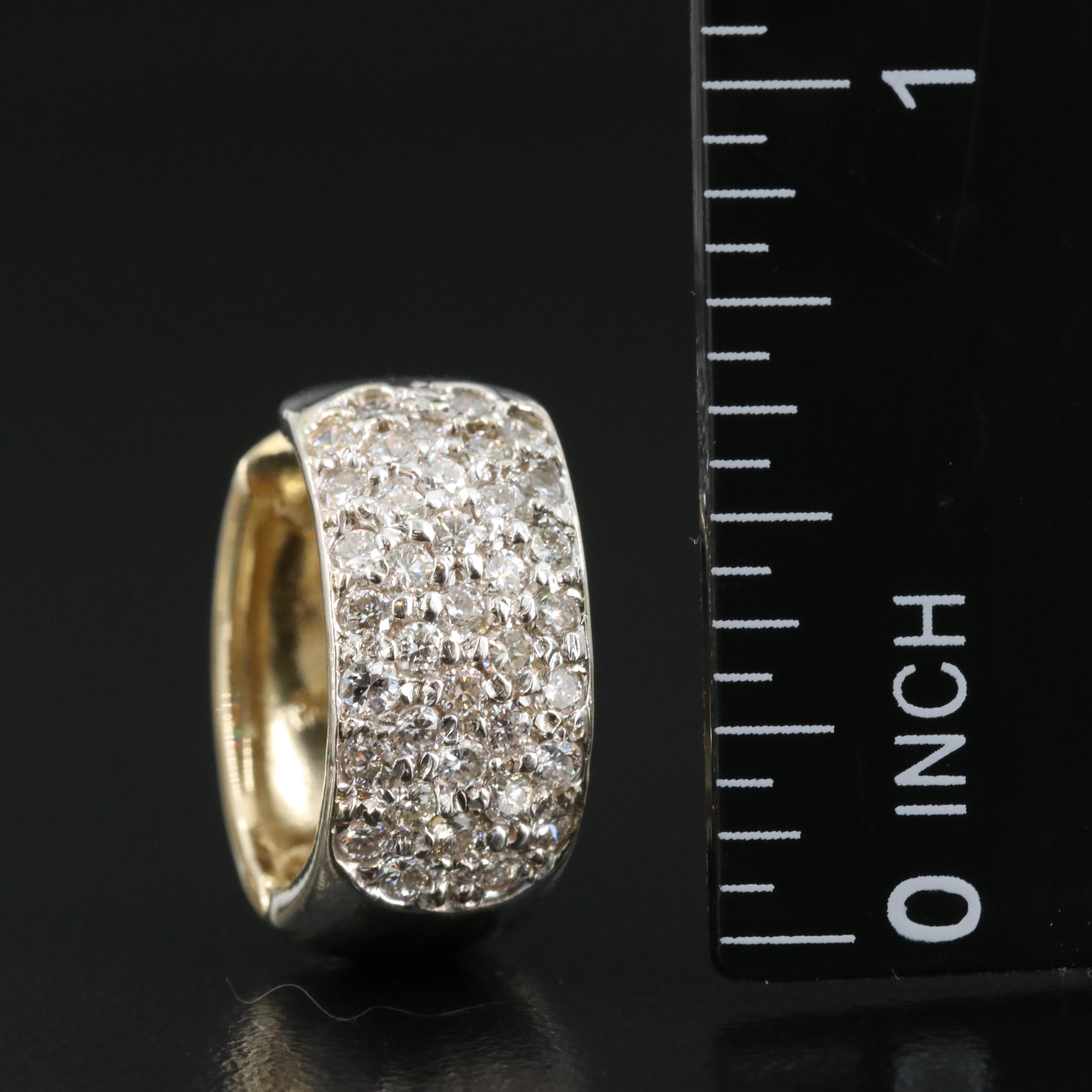 14K 1.48 CTW Diamond Huggie Earrings