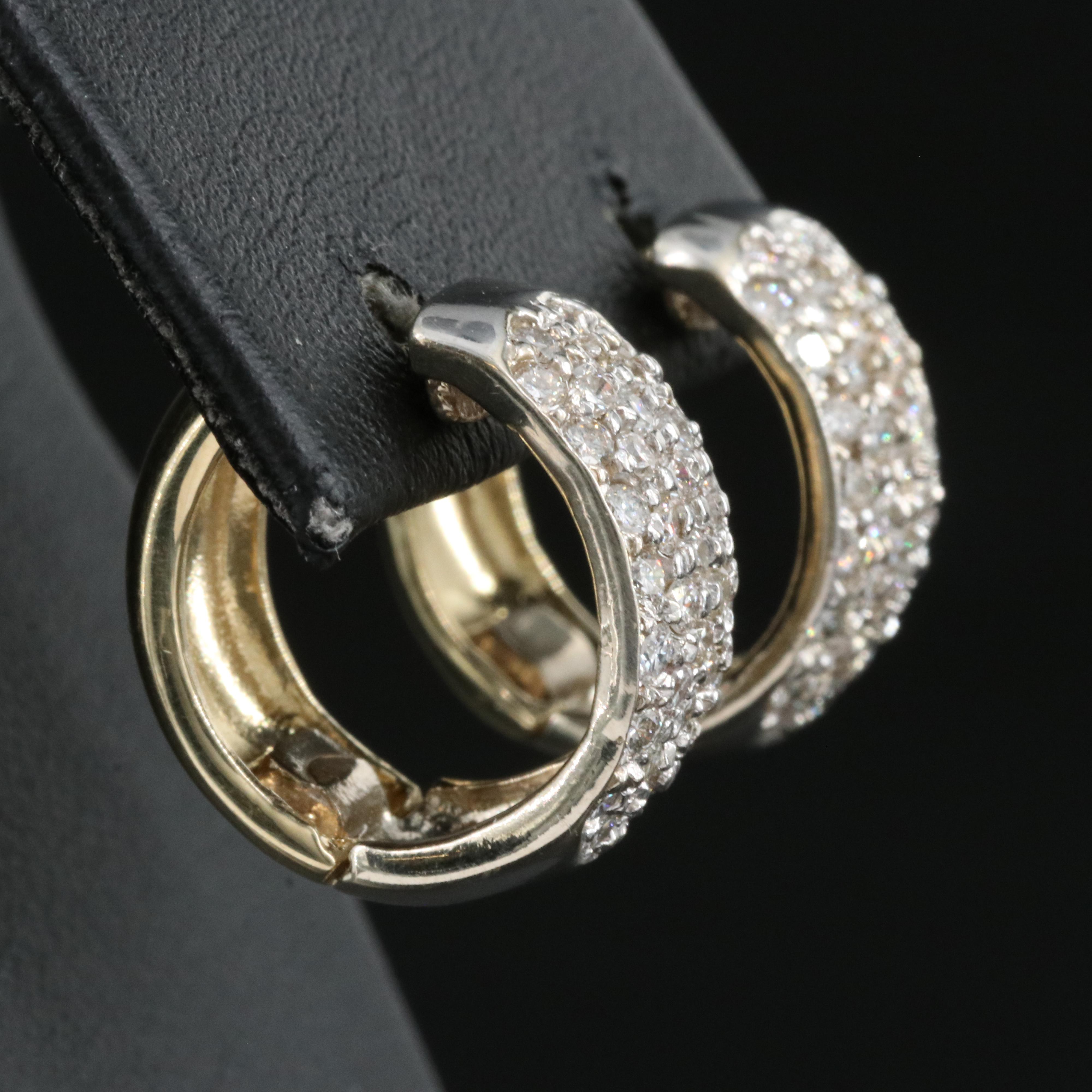 14K 1.48 CTW Diamond Huggie Earrings