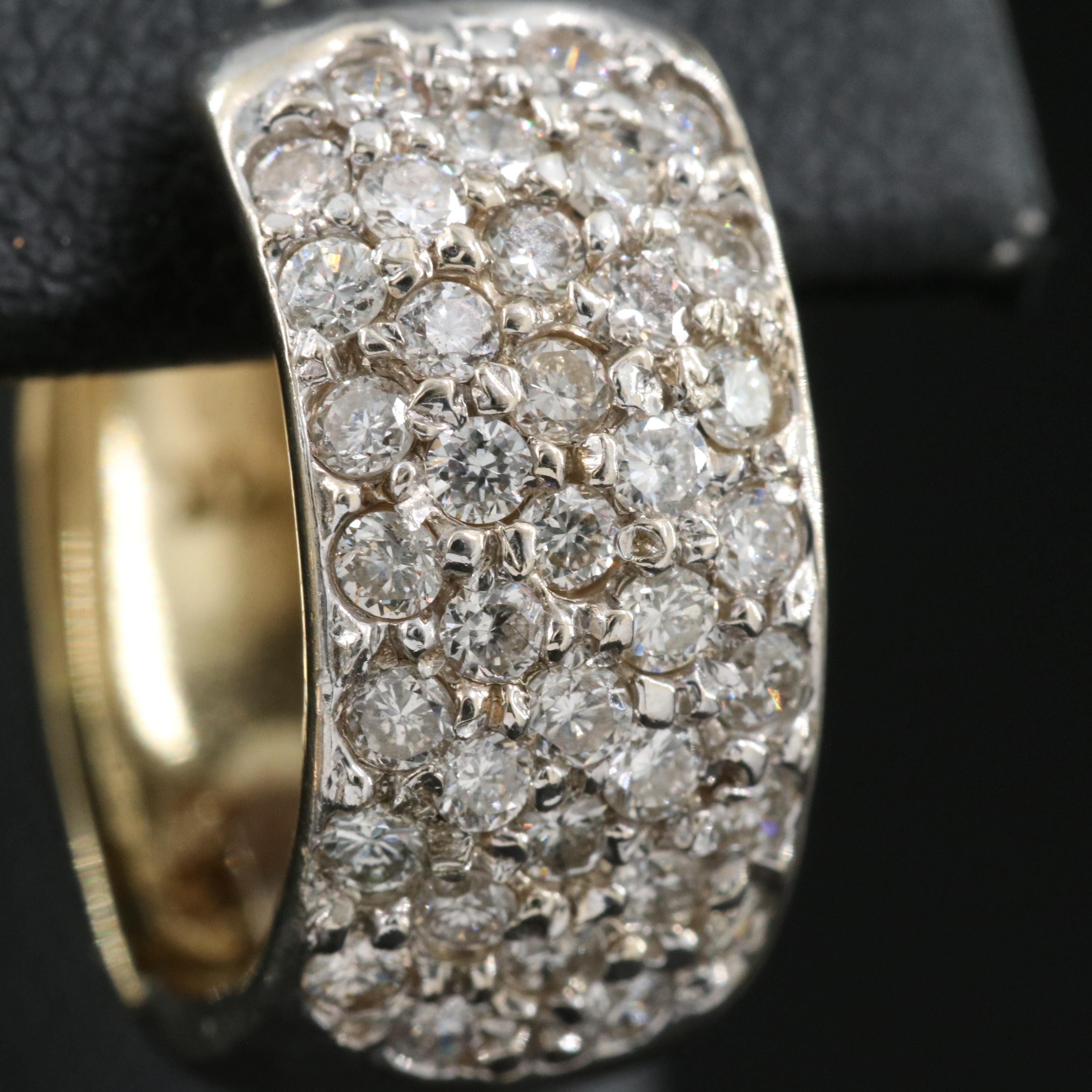 14K 1.48 CTW Diamond Huggie Earrings