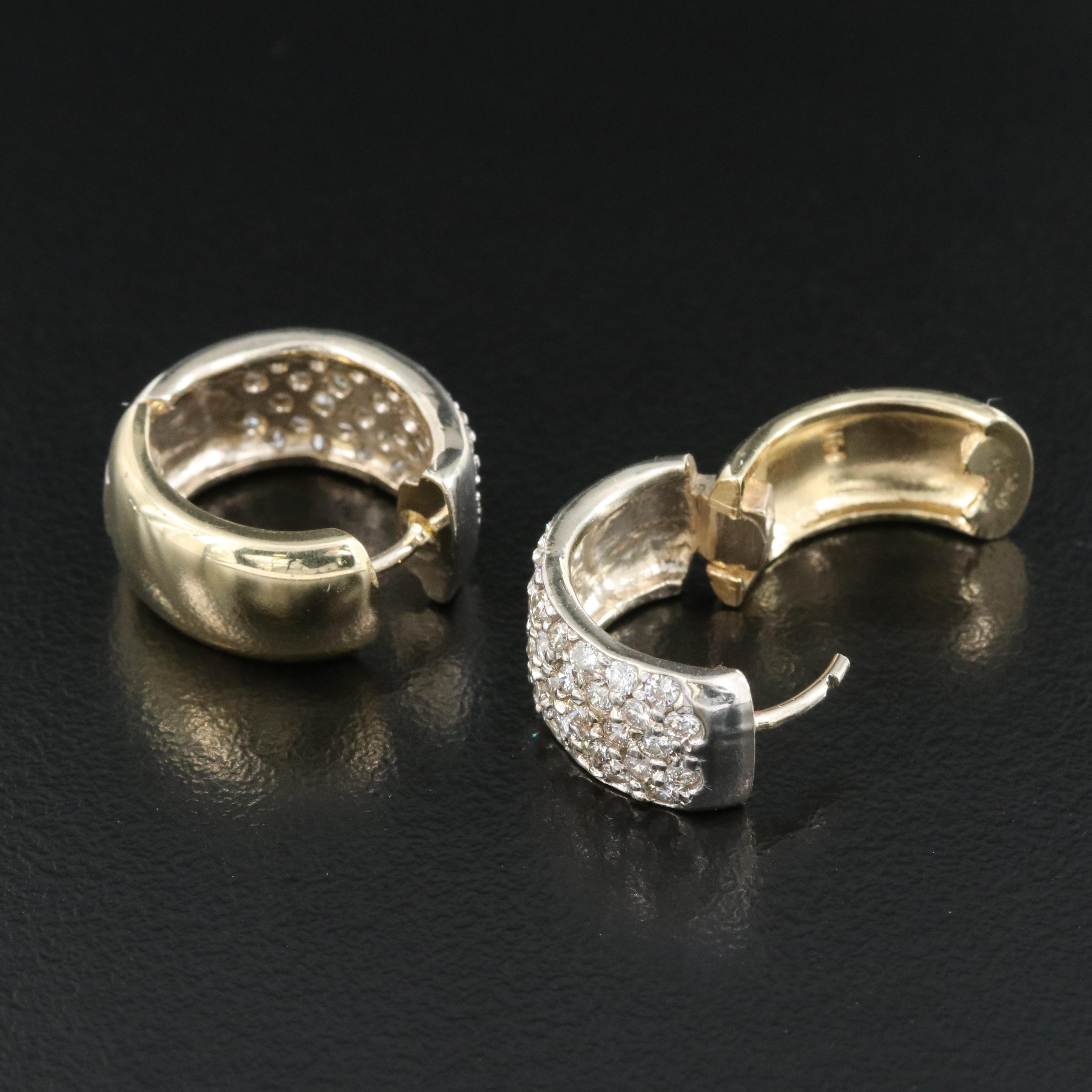 14K 1.48 CTW Diamond Huggie Earrings