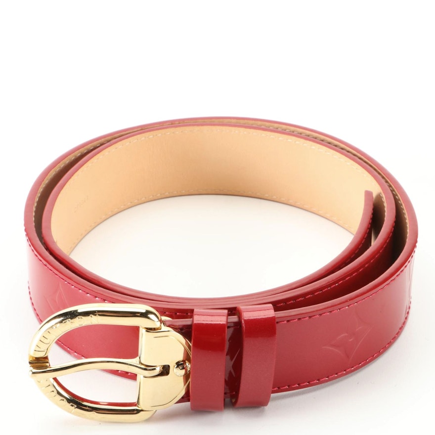 Louis Vuitton Ceinture Belt in Monogram Vernis with Box