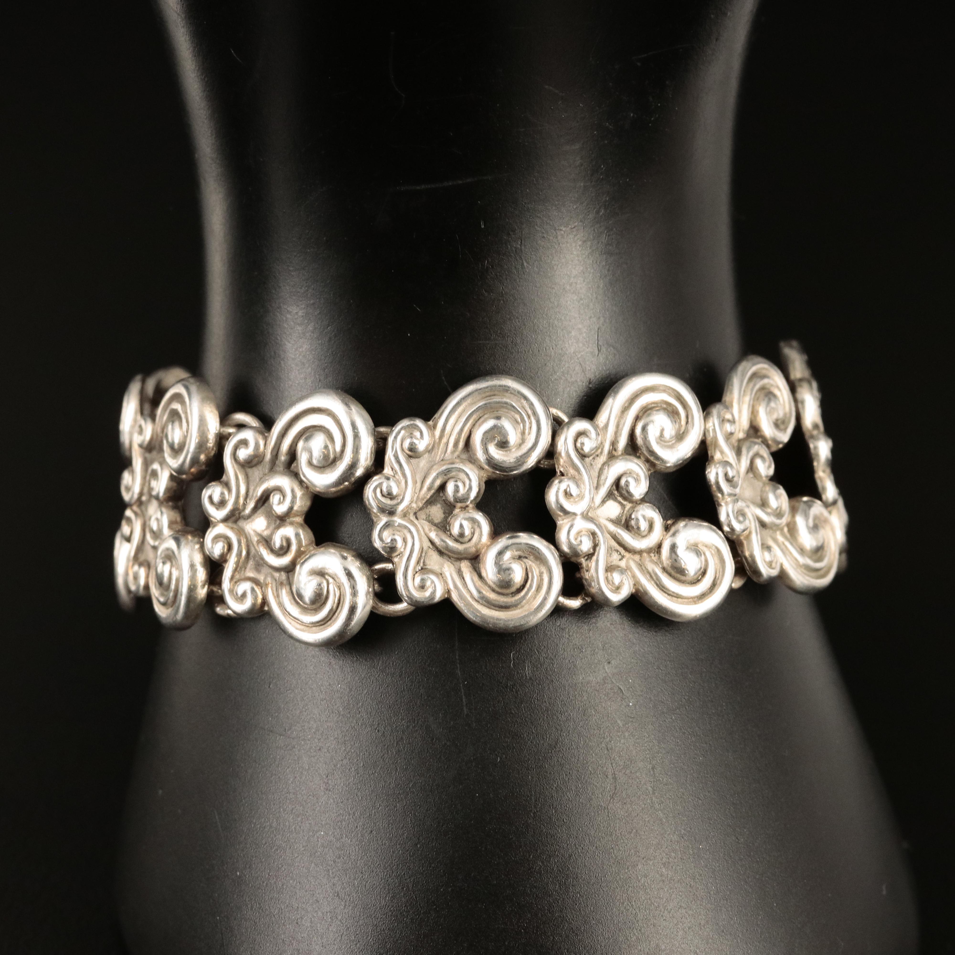Gerardo Lopez Taxco 980 Silver Panel Bracelet
