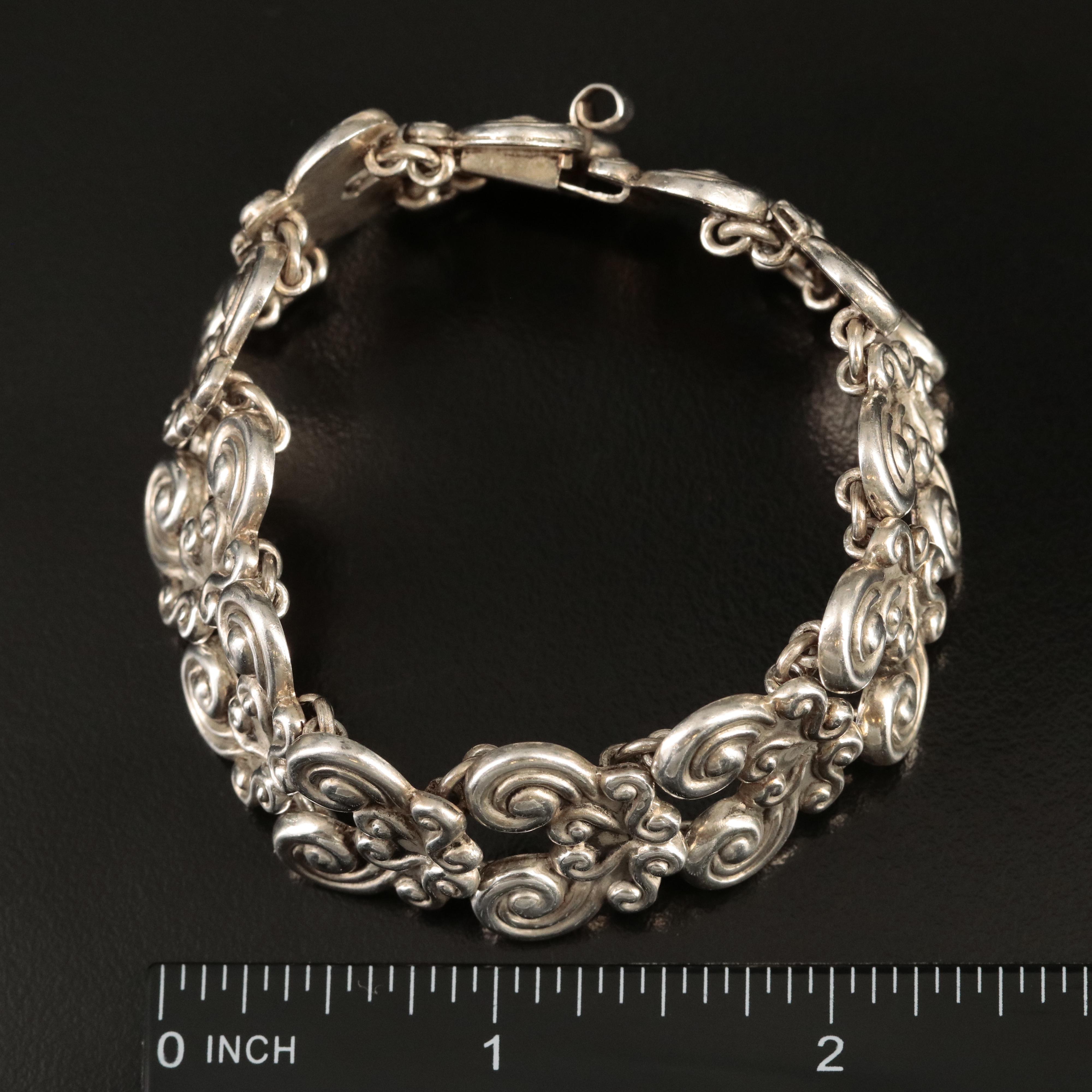 Gerardo Lopez Taxco 980 Silver Panel Bracelet