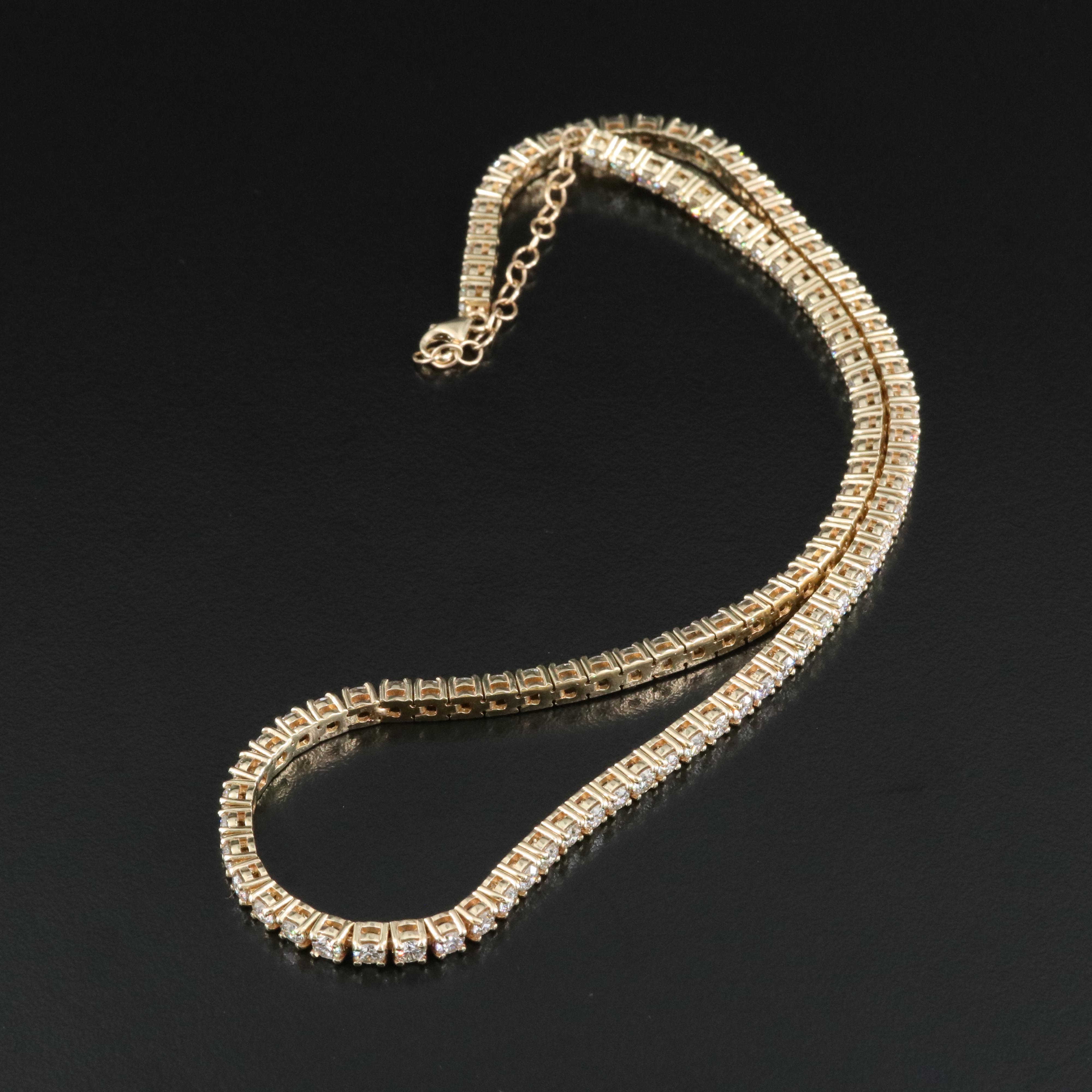 14K 10.00 CTW Diamond Rivière Necklace