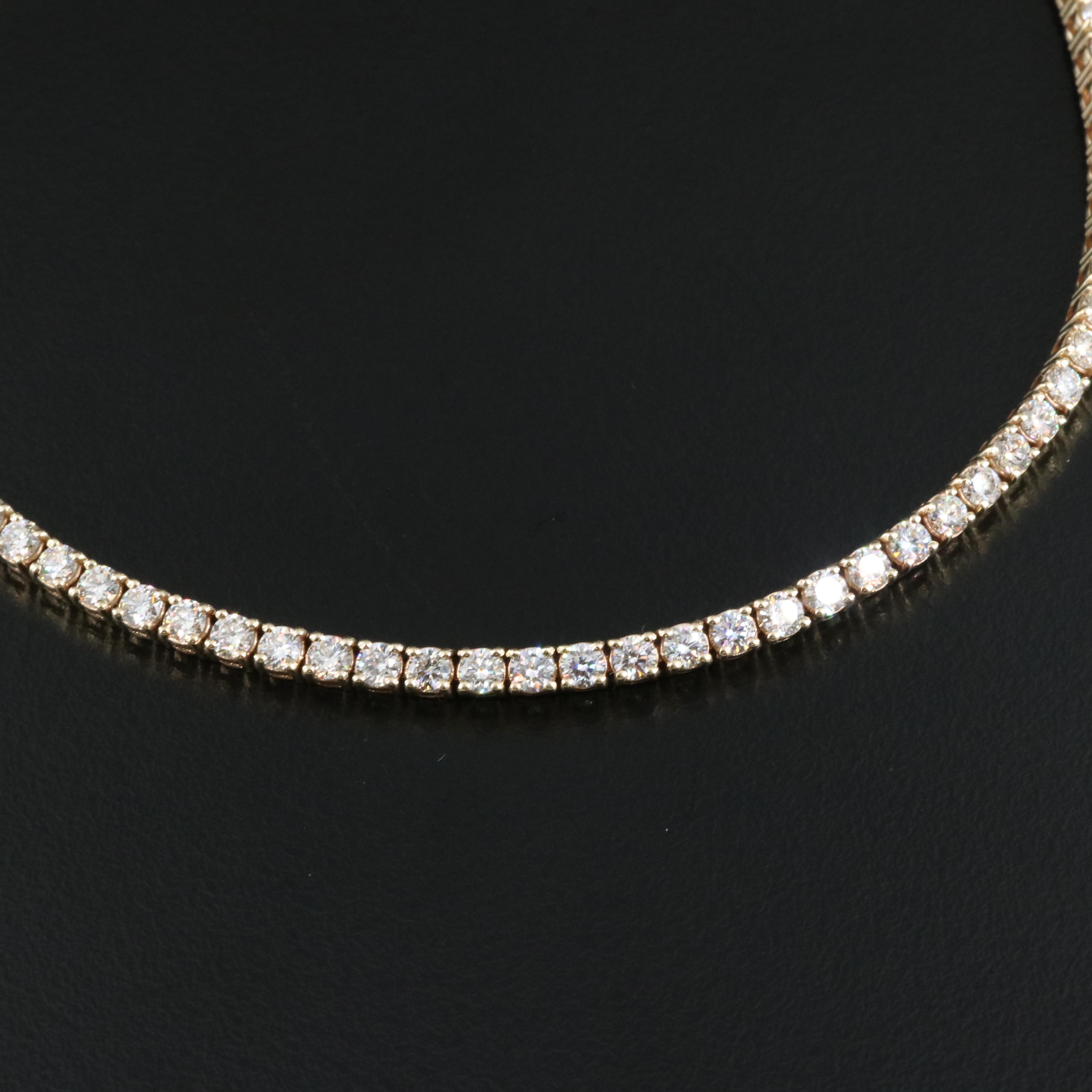 14K 10.00 CTW Diamond Rivière Necklace