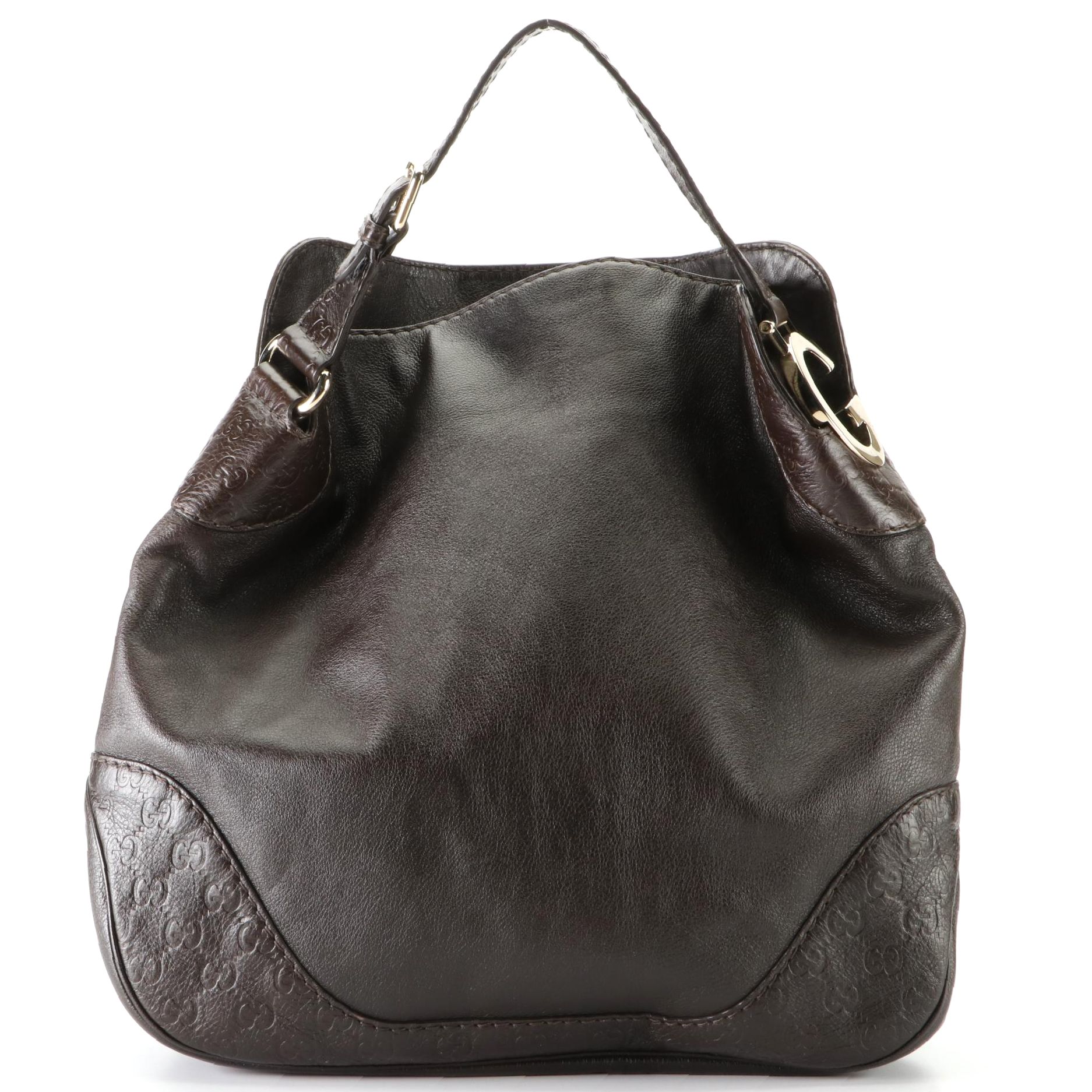 Gucci Charlotte Leather Bag with Guccissima Trim