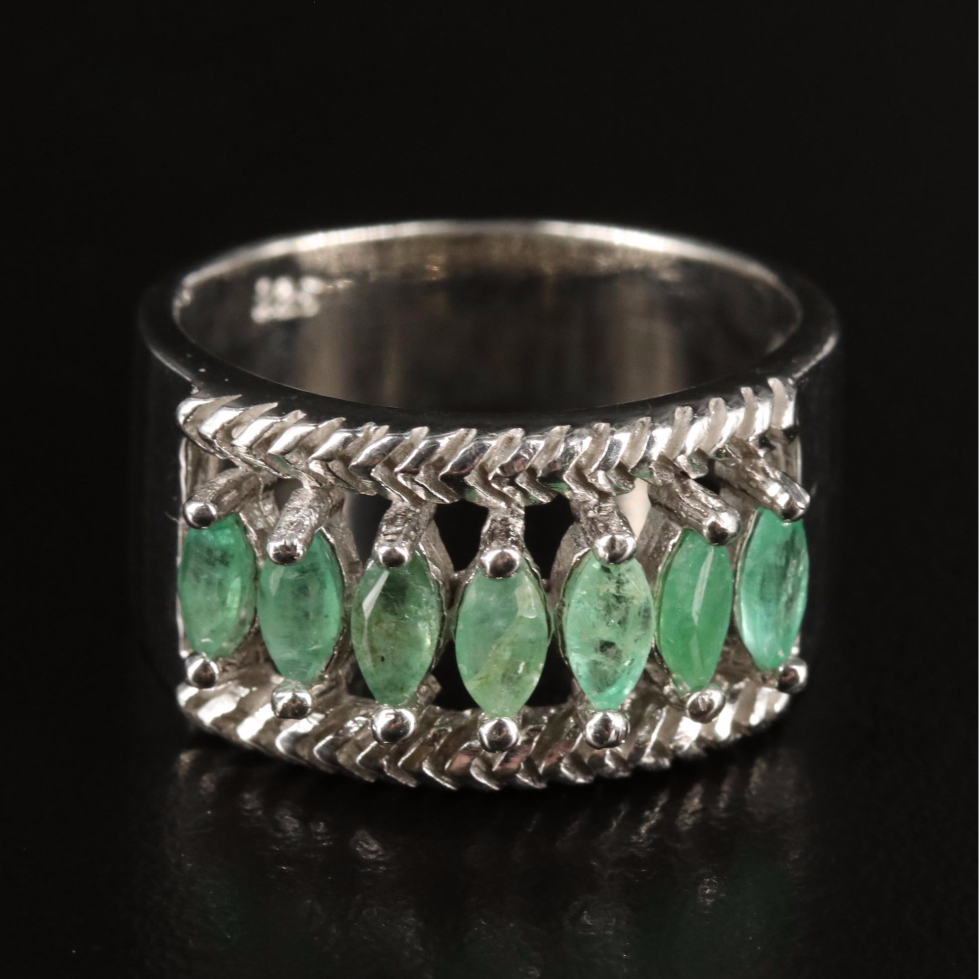 Sterling Emerald Ring