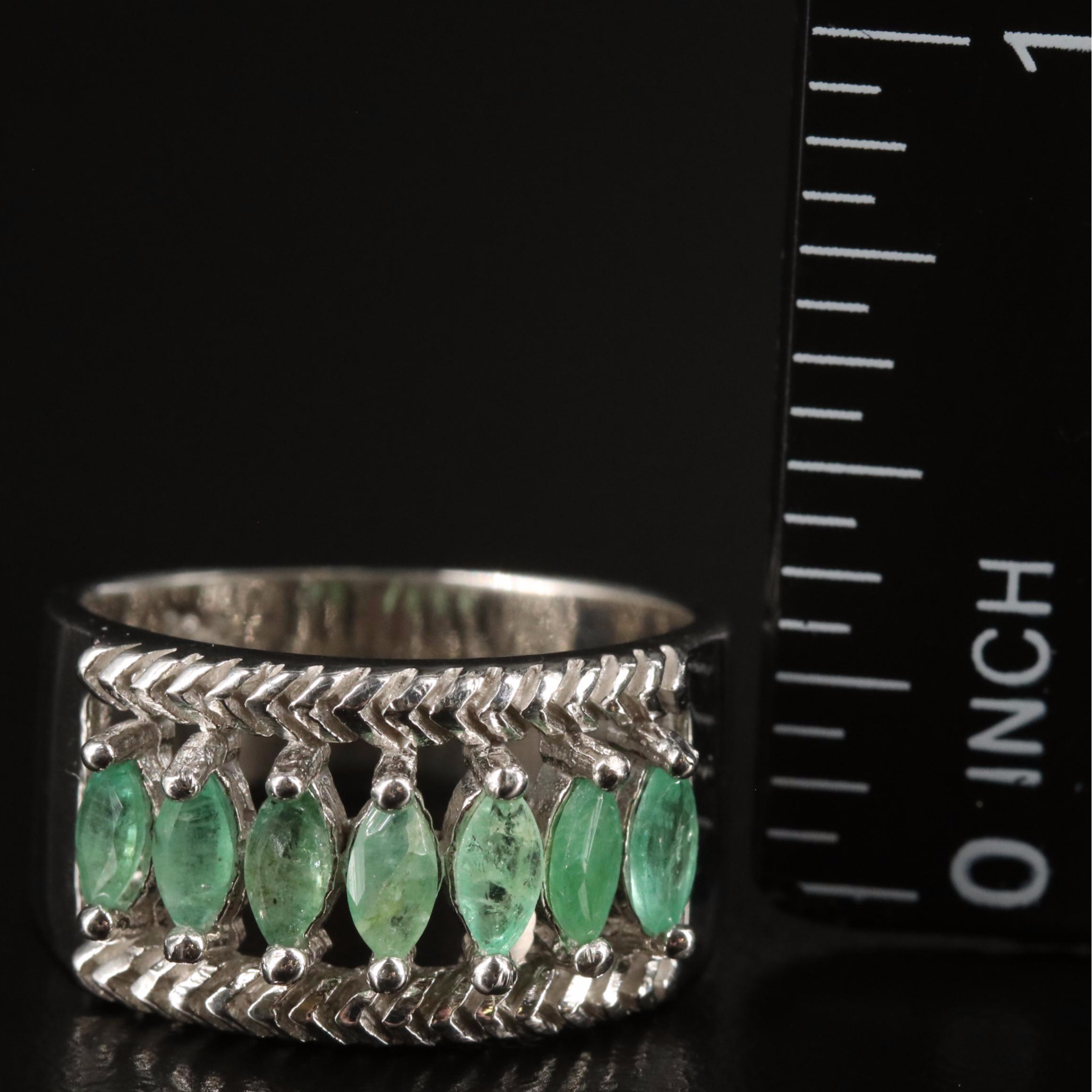 Sterling Emerald Ring