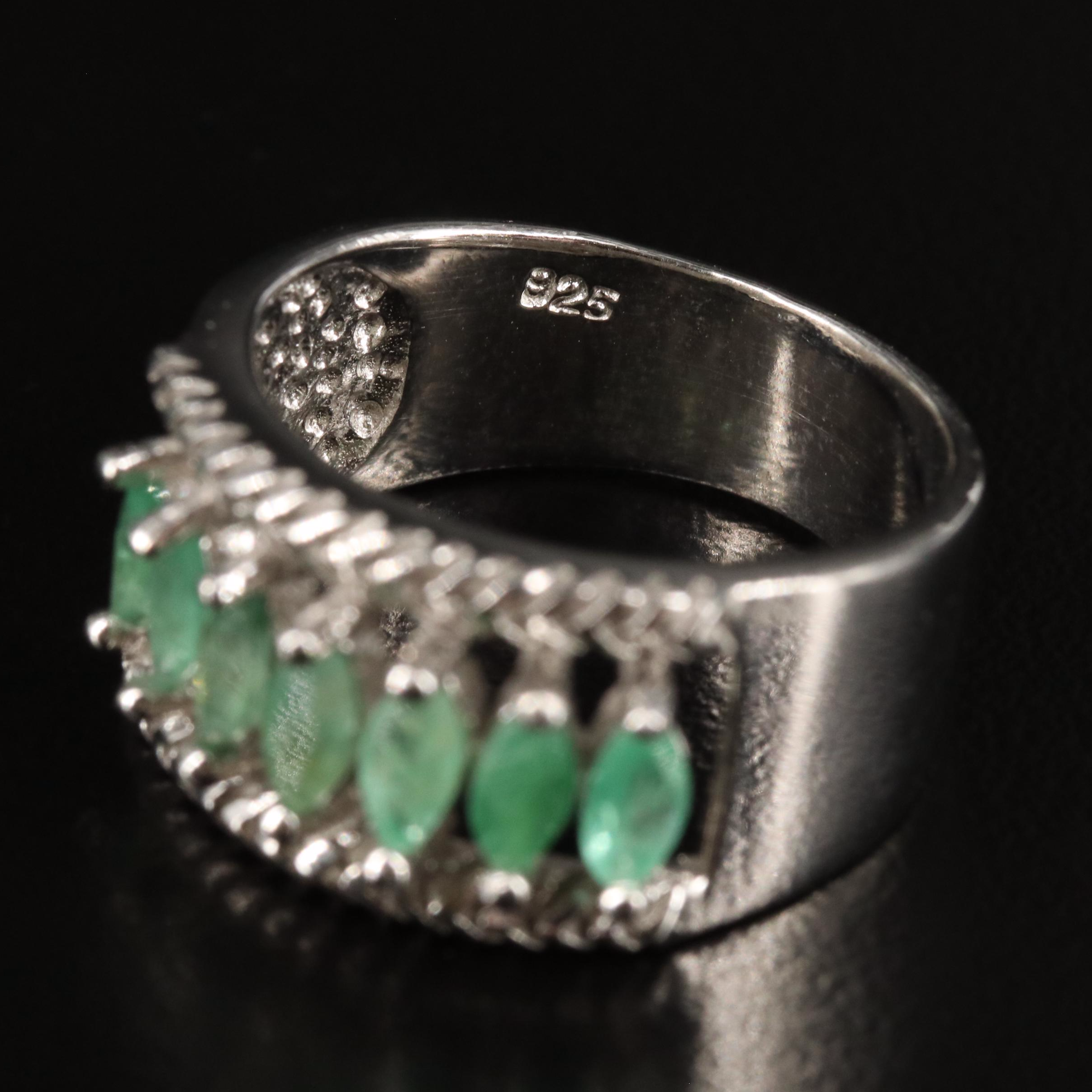 Sterling Emerald Ring