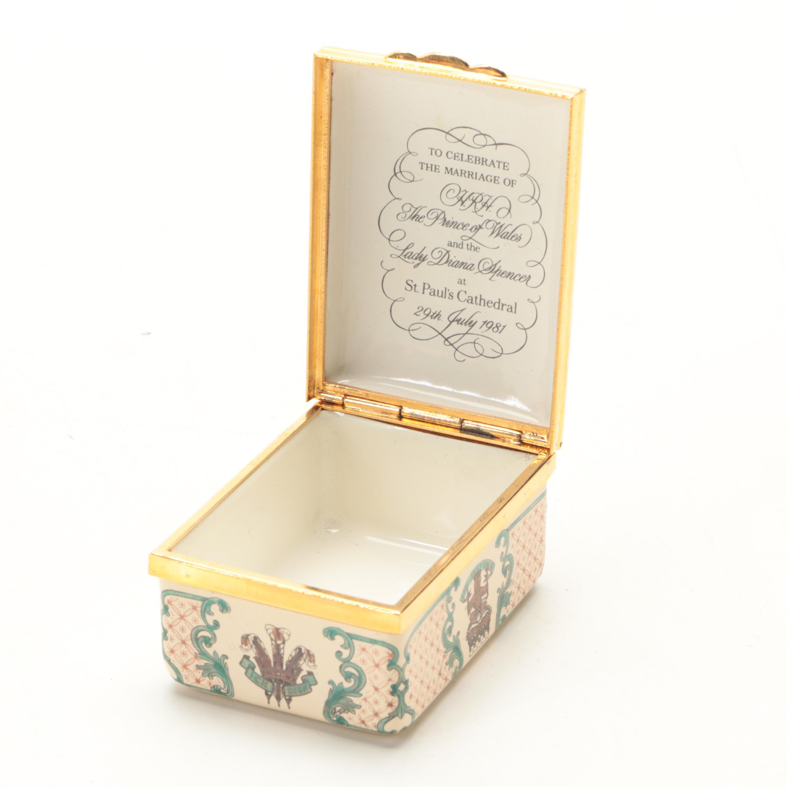Halcyon Days Limited Edition Charles and Diana Wedding Commemorative Box, 1981