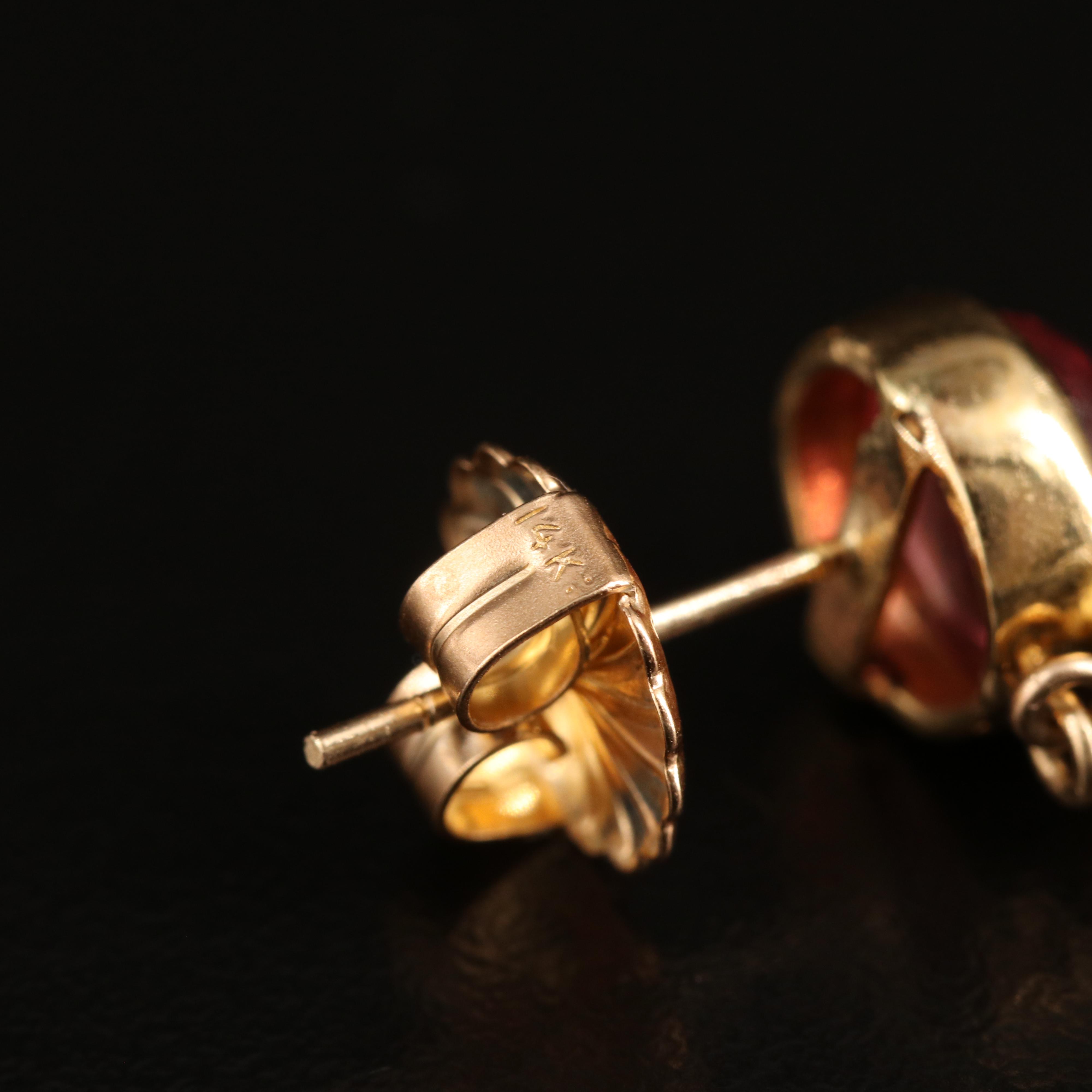 14K Tourmaline and Diamond Pendant Earrings