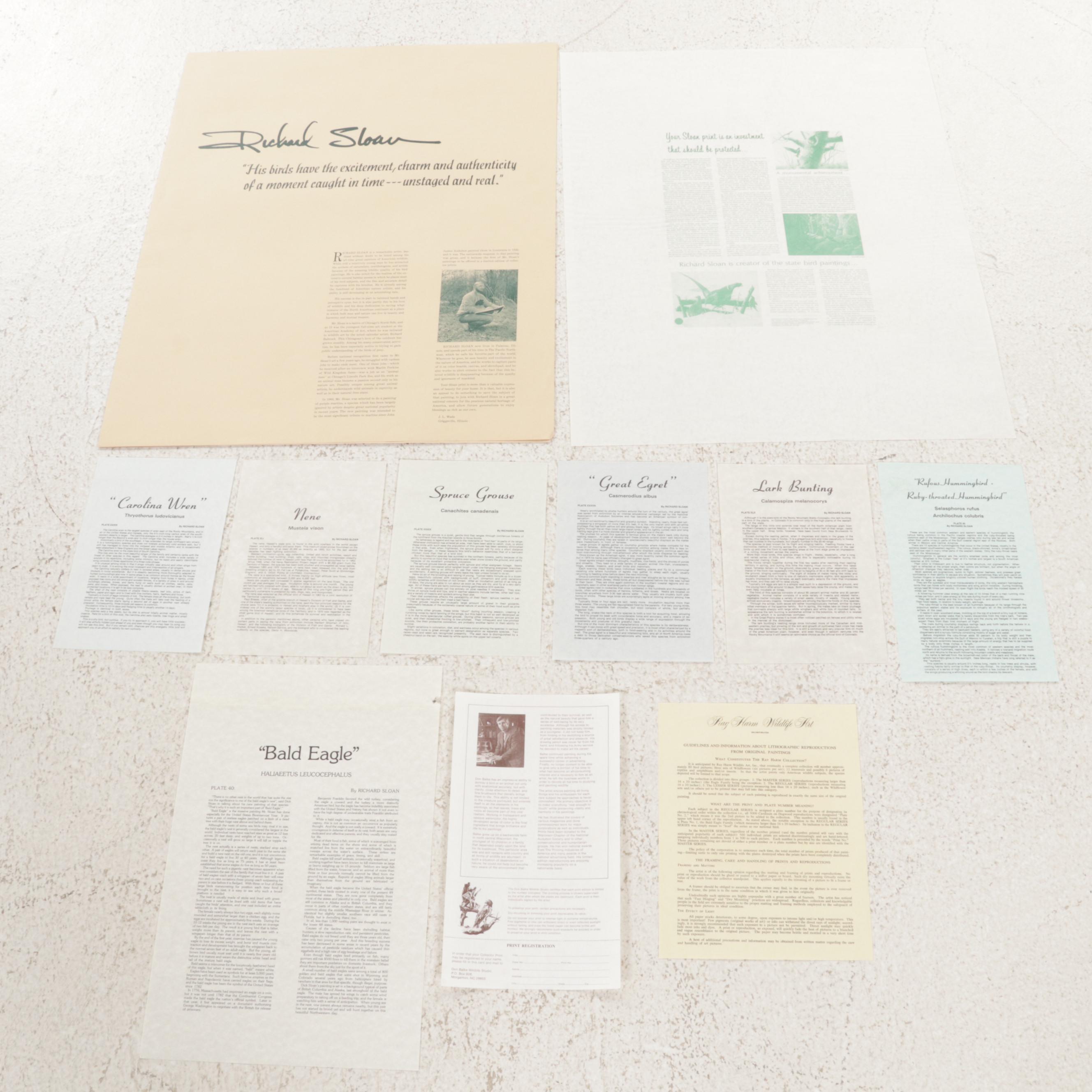 Ornithological Offset Lithograph Collection Featuring Ray Harm and Richard Sloan