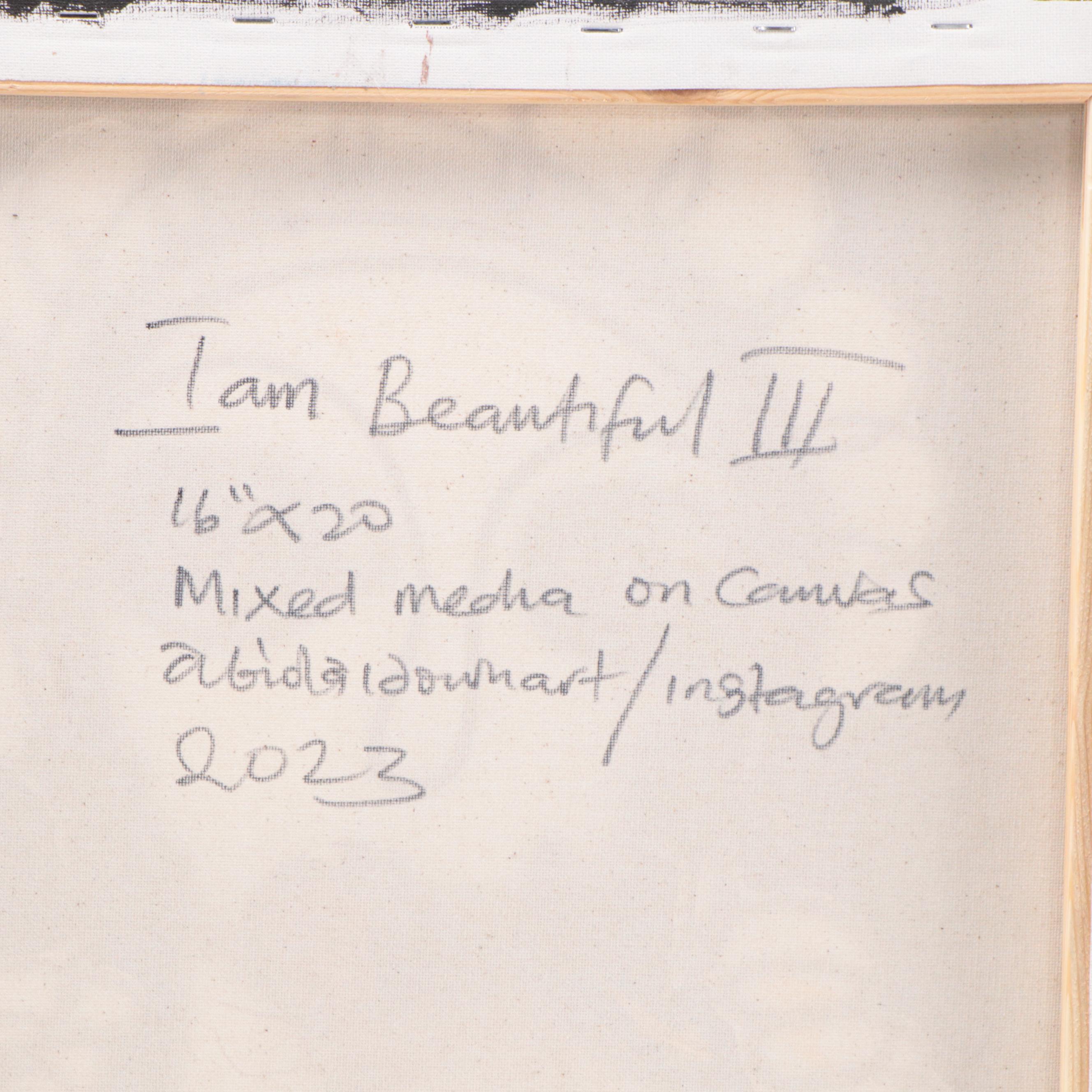 Abiola Idowu Mixed Media Painting "I am Beautiful III," 2023