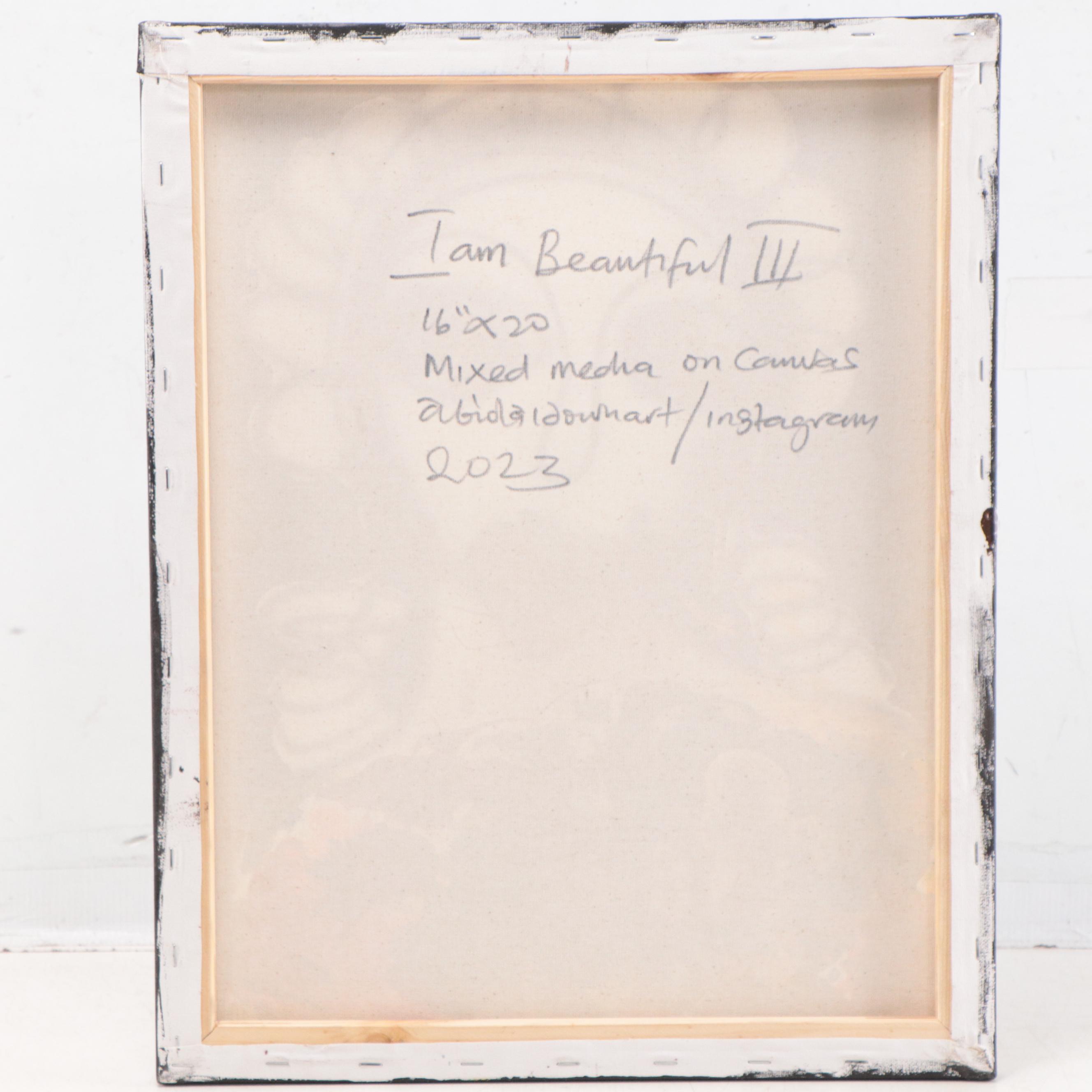 Abiola Idowu Mixed Media Painting "I am Beautiful III," 2023