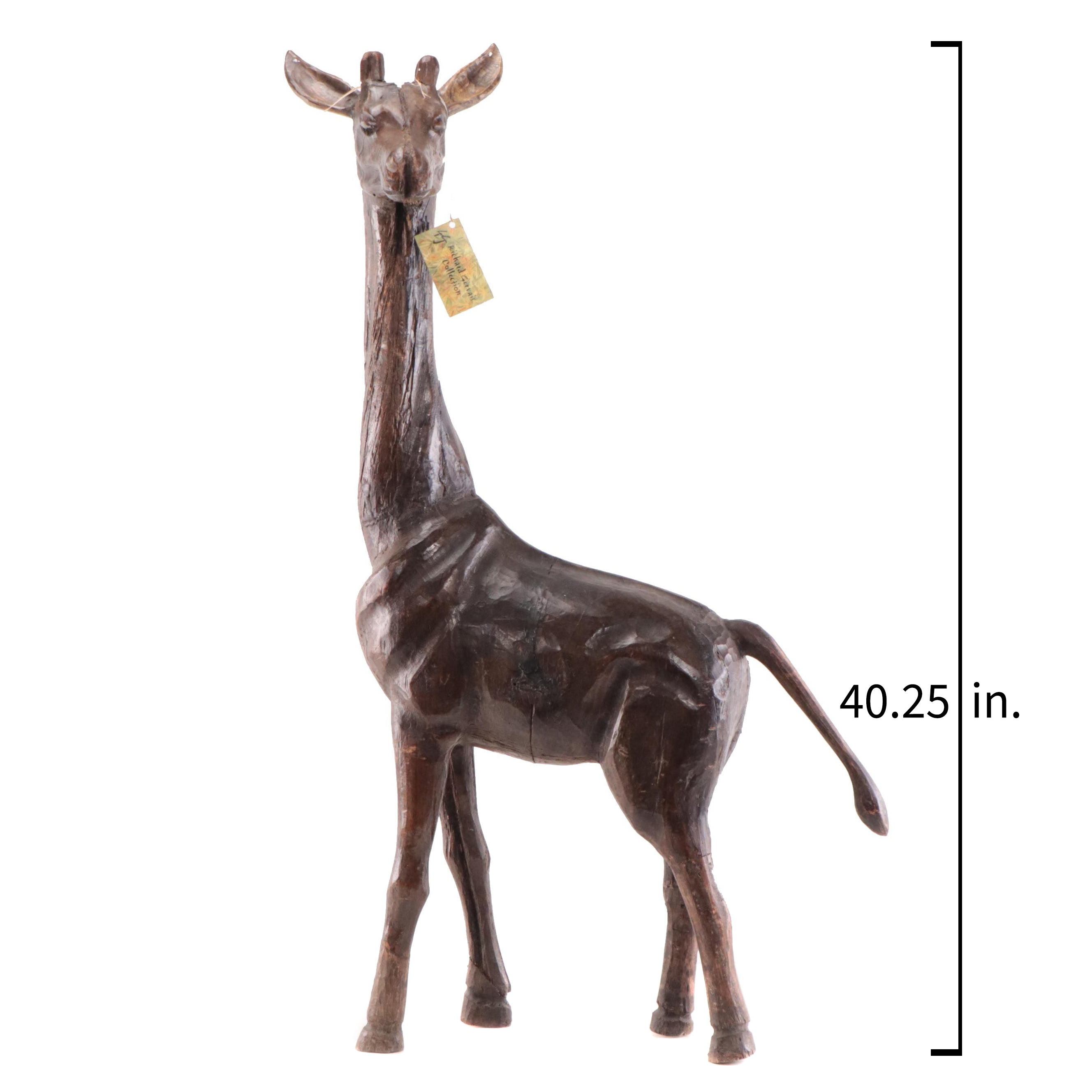 Bontoc Carved Pine Wood Papier-mâché Mold in the Form of a Giraffe