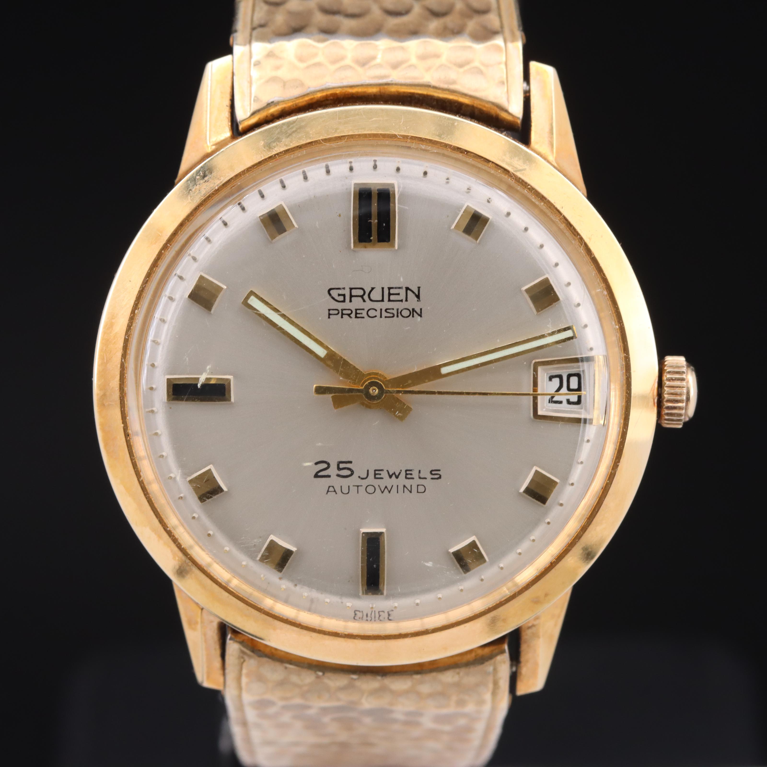 14K Gruen Precision Autowind with Date Watch