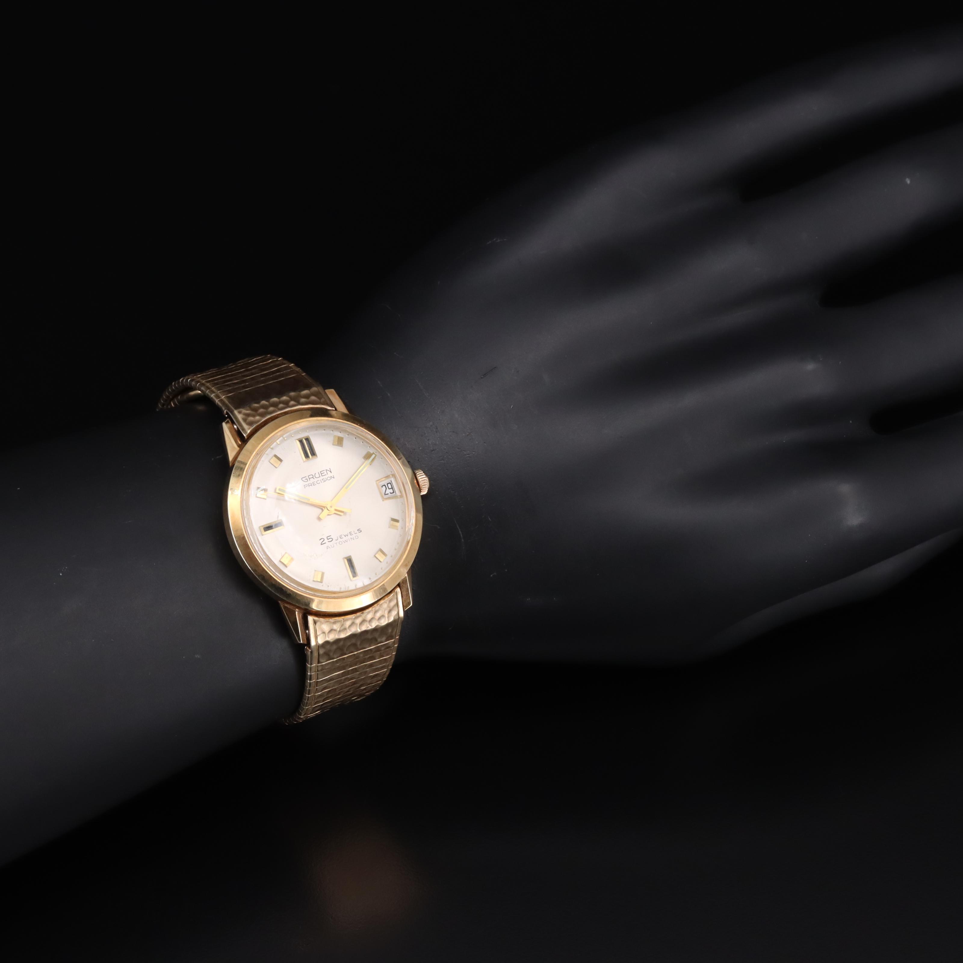 14K Gruen Precision Autowind with Date Watch