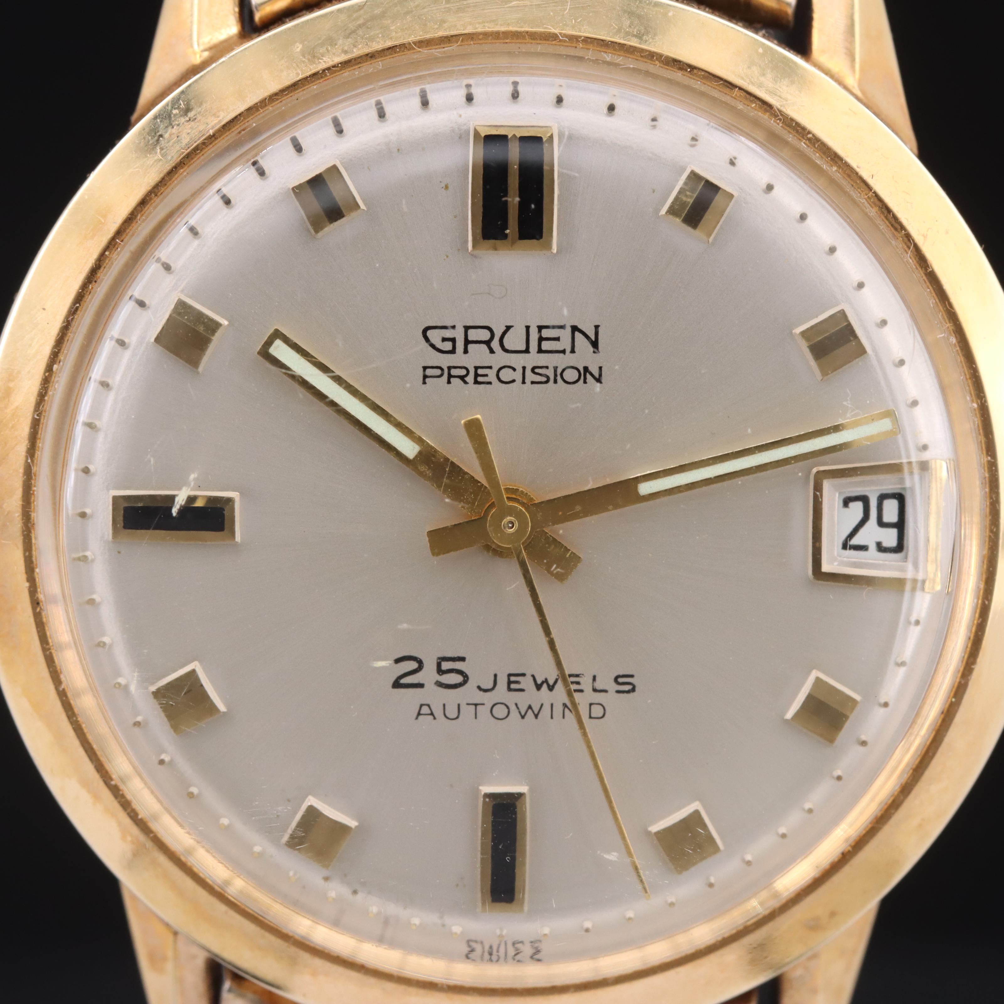 14K Gruen Precision Autowind with Date Watch