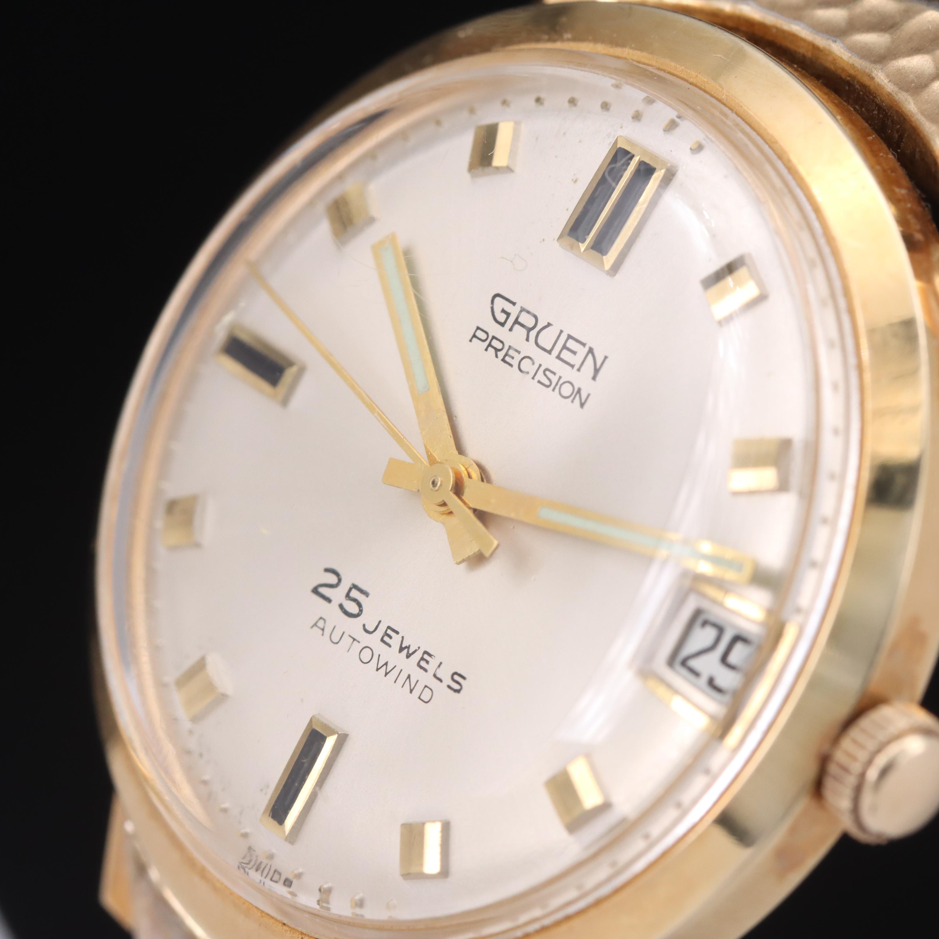 14K Gruen Precision Autowind with Date Watch