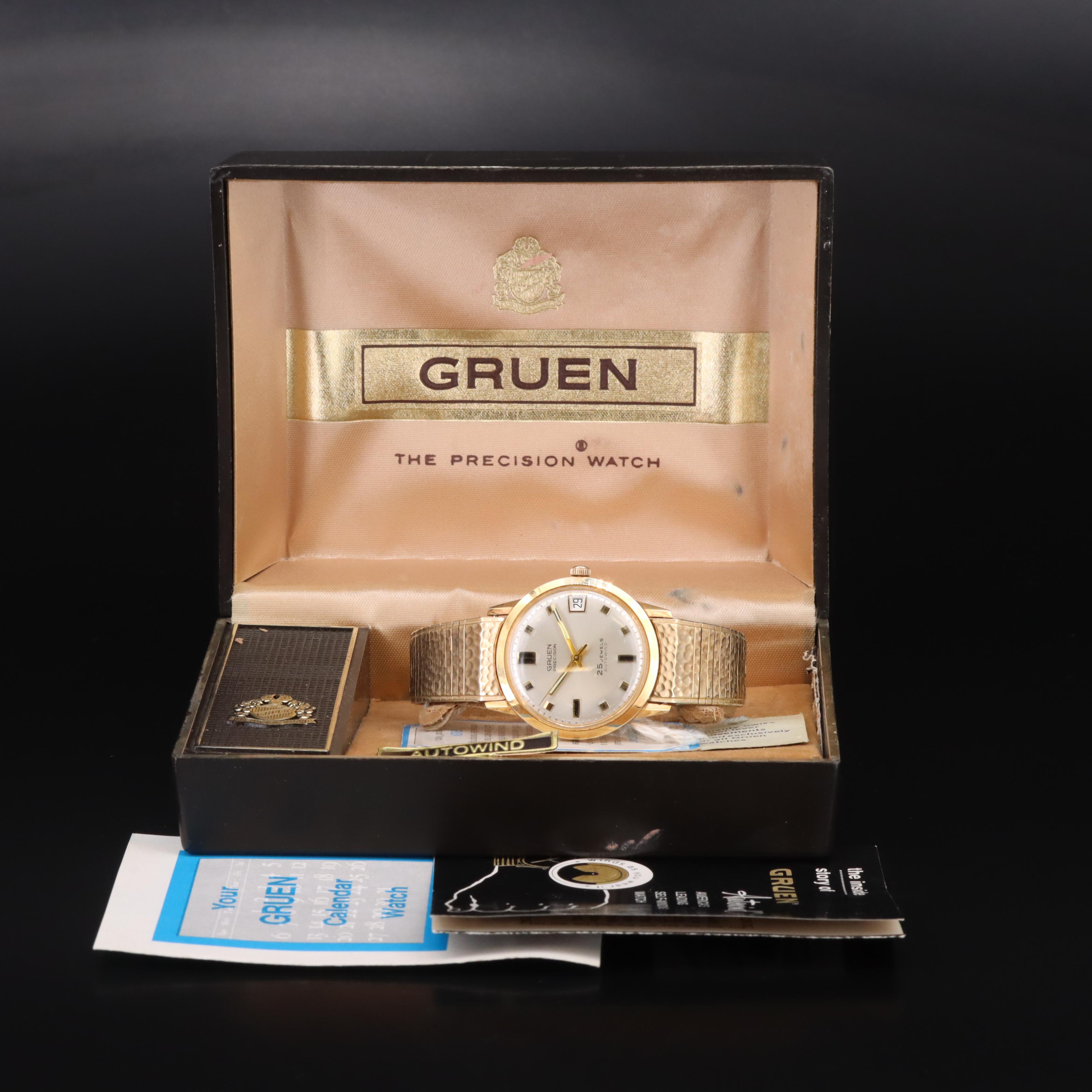 14K Gruen Precision Autowind with Date Watch