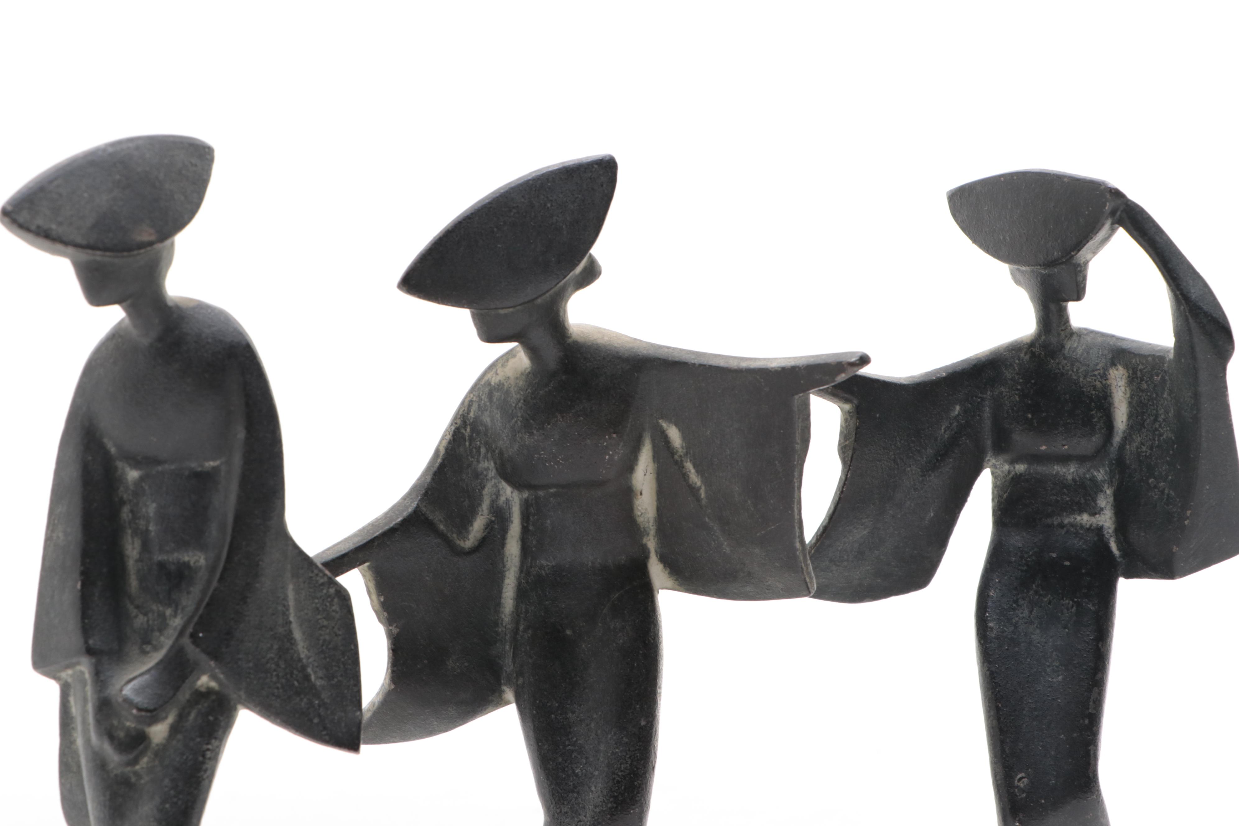 Japanese Cast Iron Sculptures of Dancers
