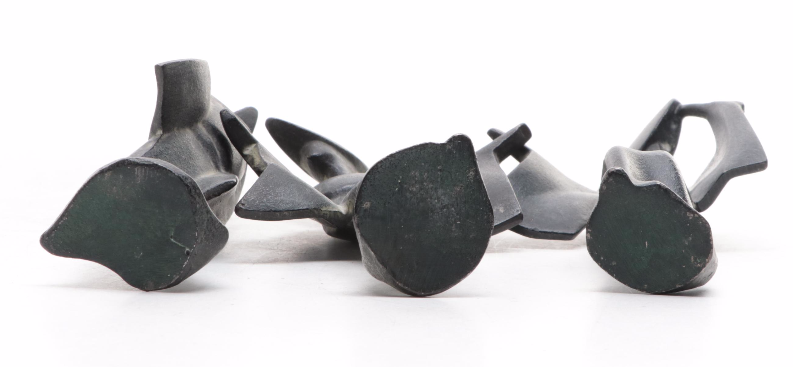 Japanese Cast Iron Sculptures of Dancers