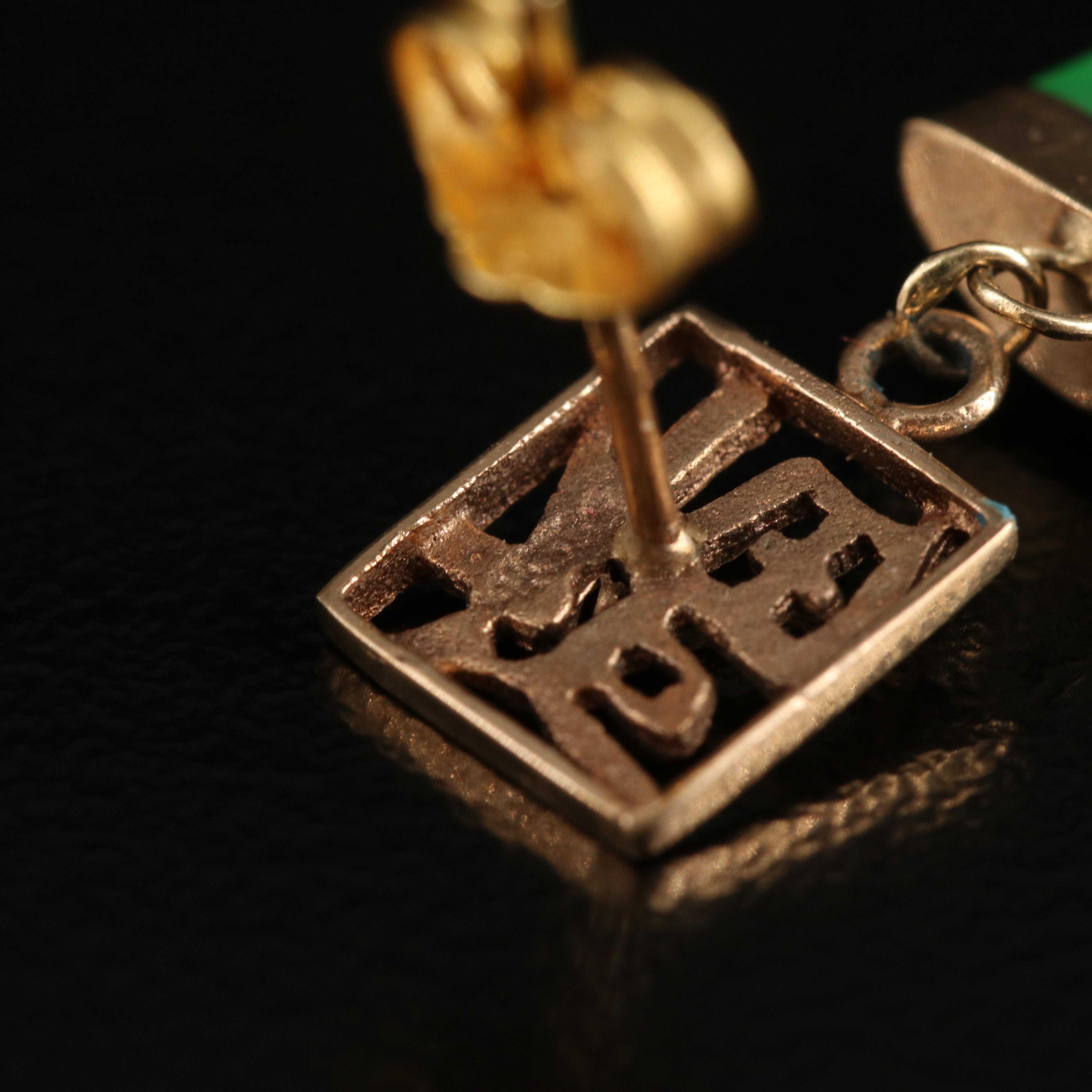 10K Jadeite "Good Fortune" Earrings