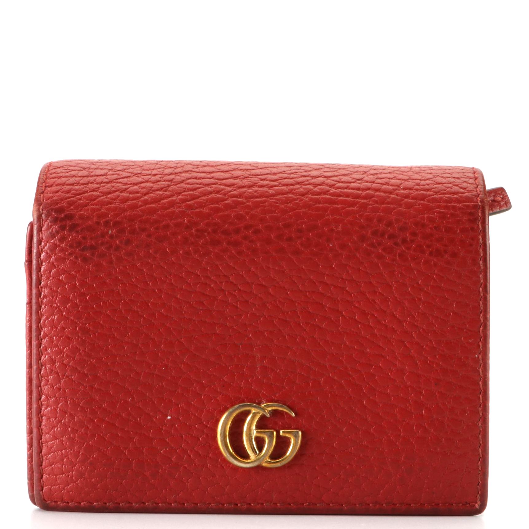 Gucci GG Marmont Card Case Wallet in Calfskin Leather