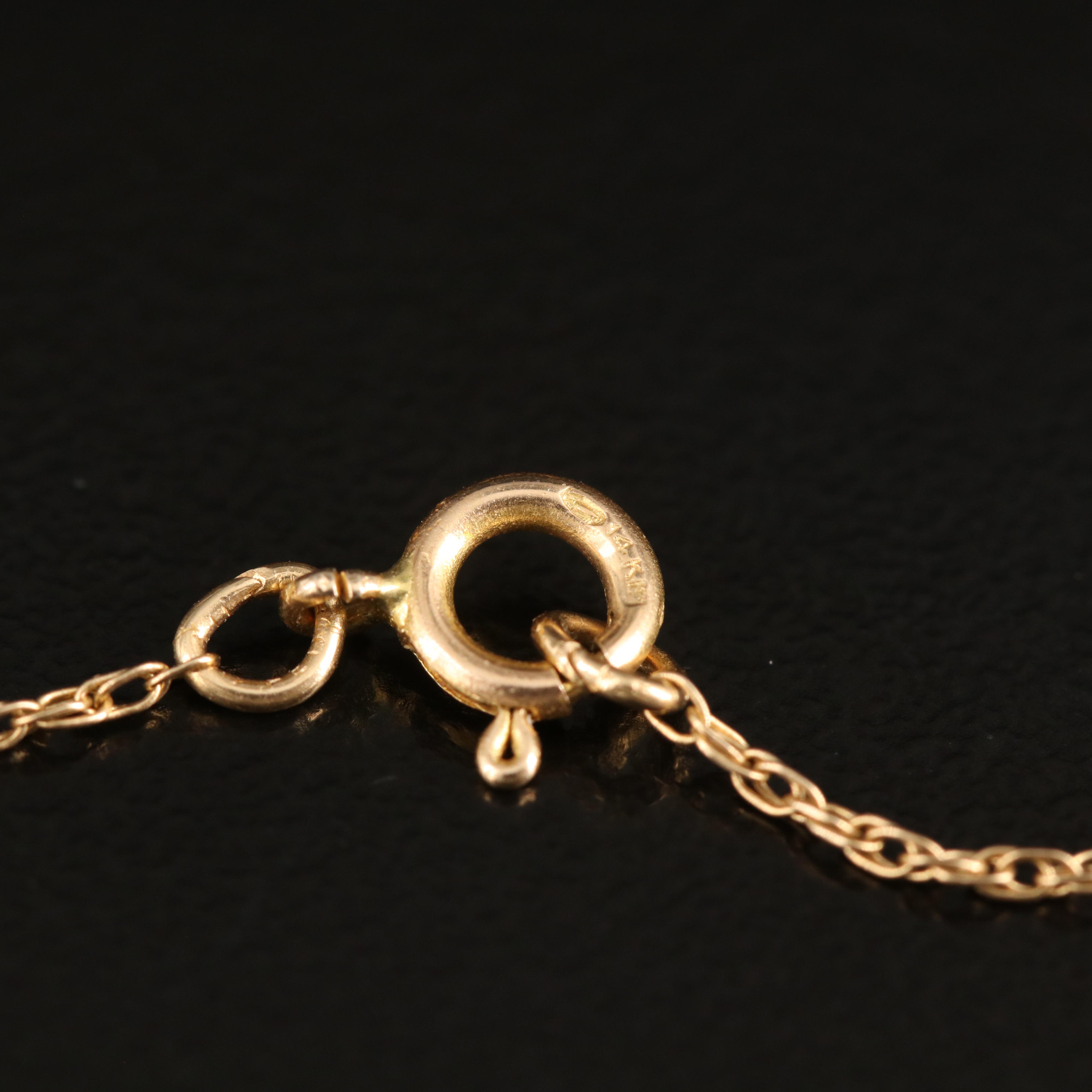 14K Emerald and Diamond Pendant Necklace