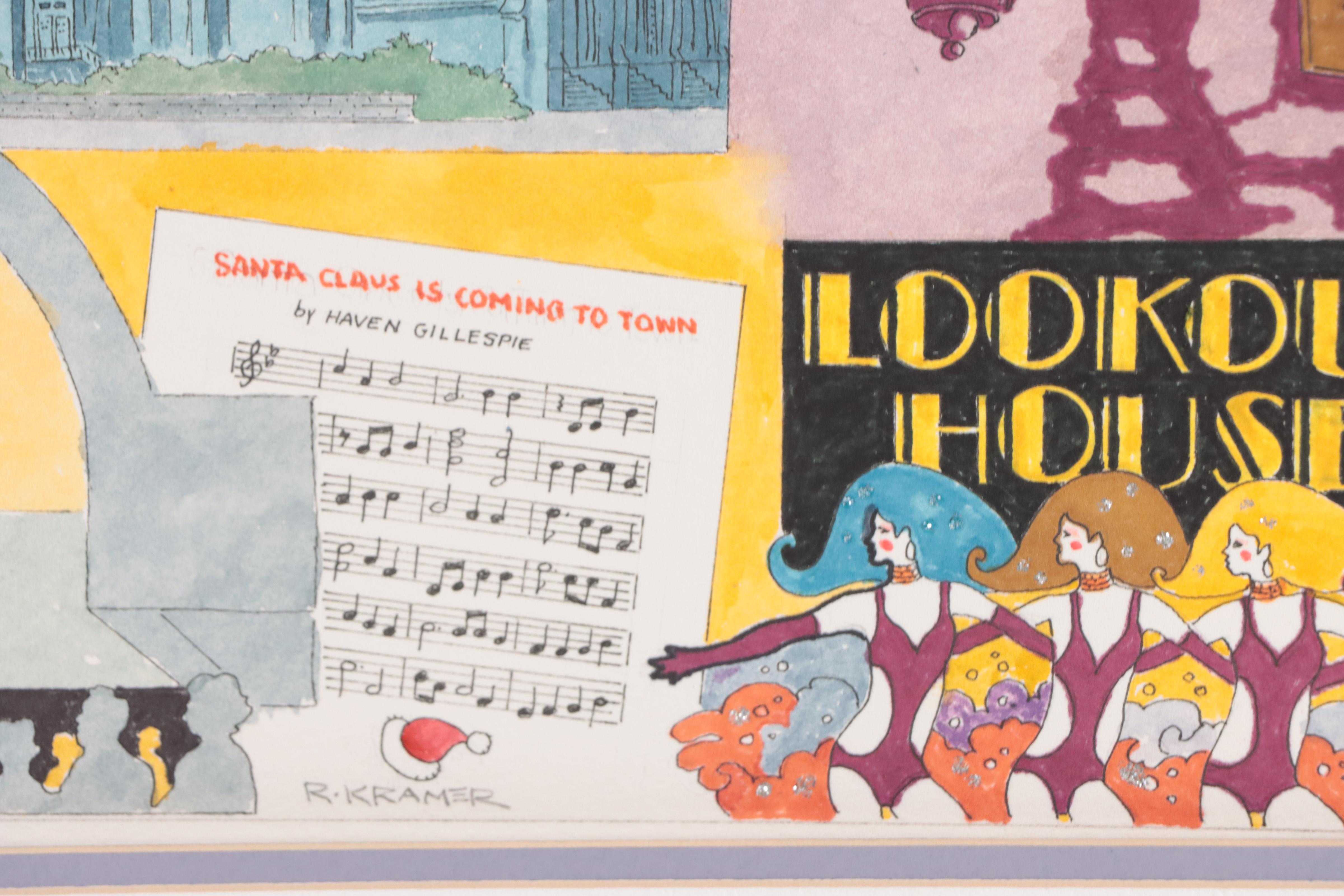 R. Kramer Mixed Media Painting "Covington, K.Y. / Landmarks & Memories"