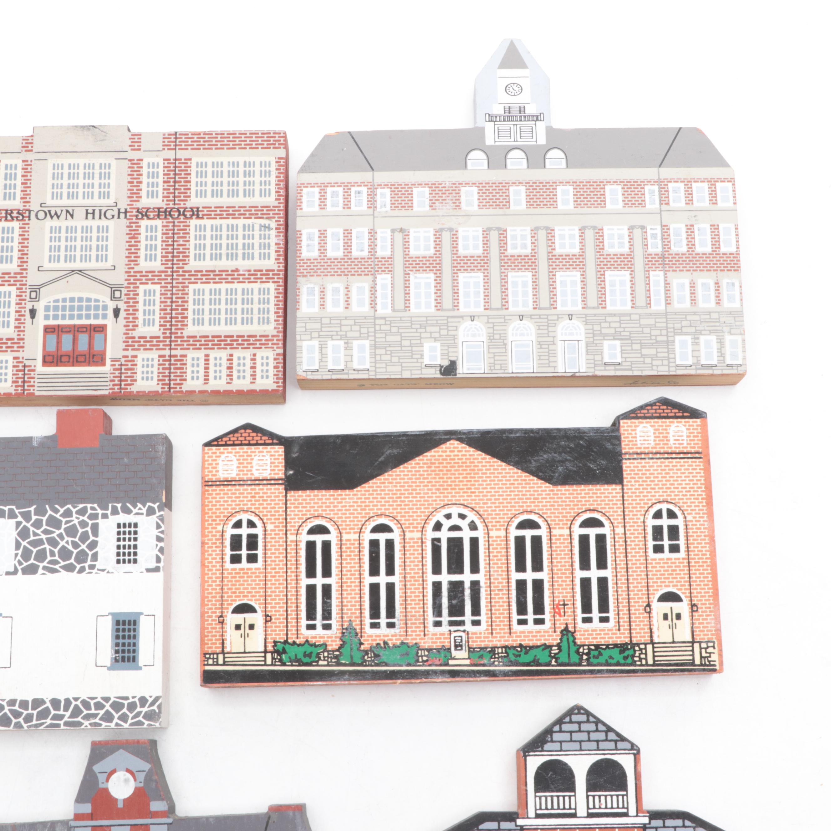 Cotton Art "My Home Towne" Wooden Maryland Historical Building Miniature Facades