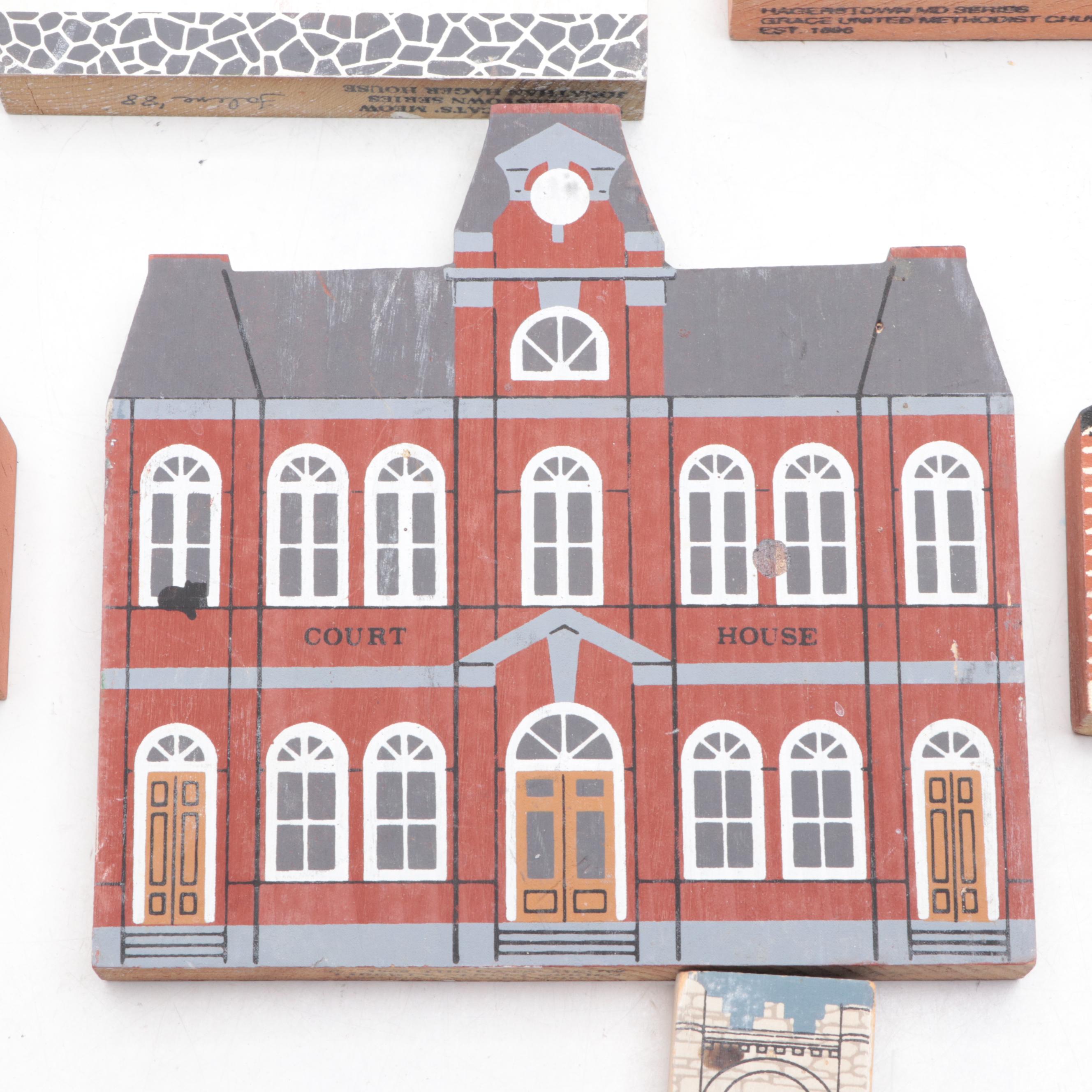 Cotton Art "My Home Towne" Wooden Maryland Historical Building Miniature Facades