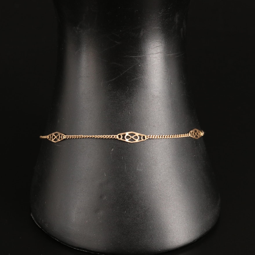 Italian 14K Station Bracelet