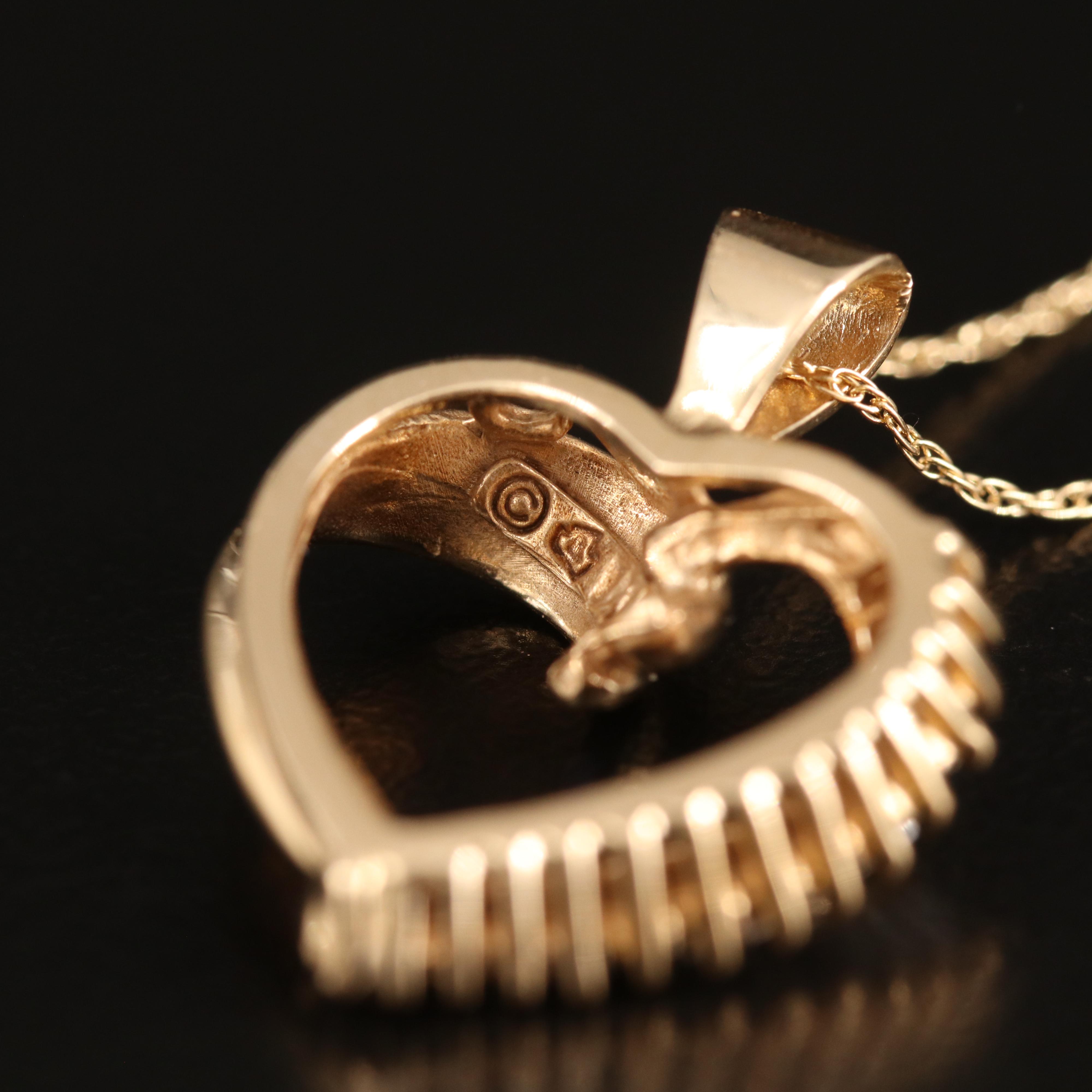 14K 0.30 CTW Diamond Heart Pendant Necklace