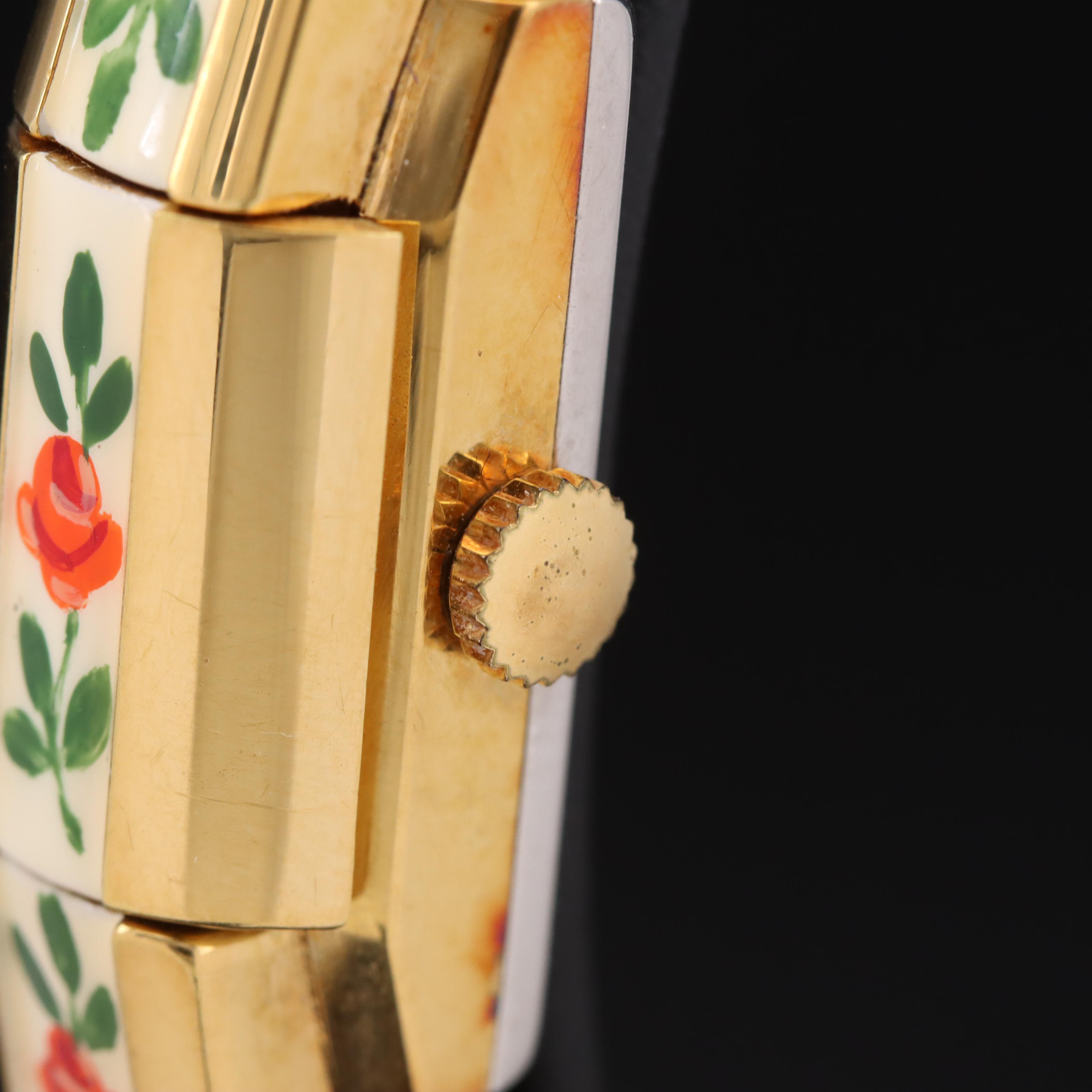 Hinged Bangle with Covered Swiss Watch