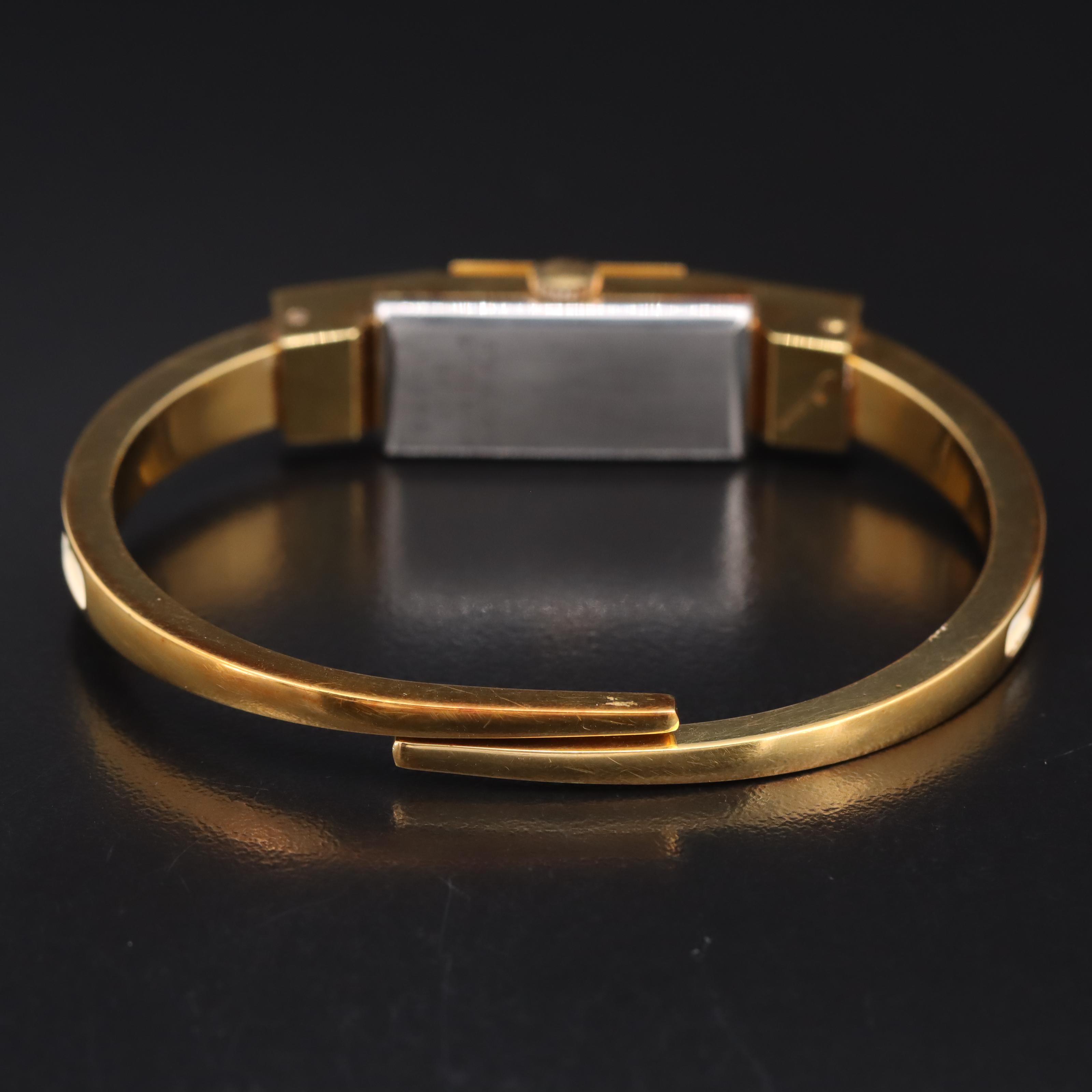 Hinged Bangle with Covered Swiss Watch